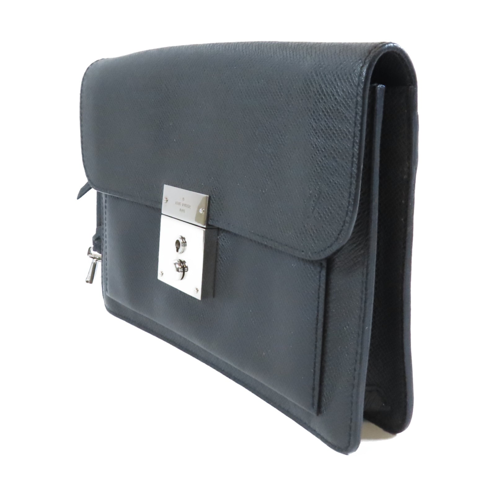 LOUIS VUITTON 牛皮皮革Neo Bellaia Clutch銀扣手拿包黑色