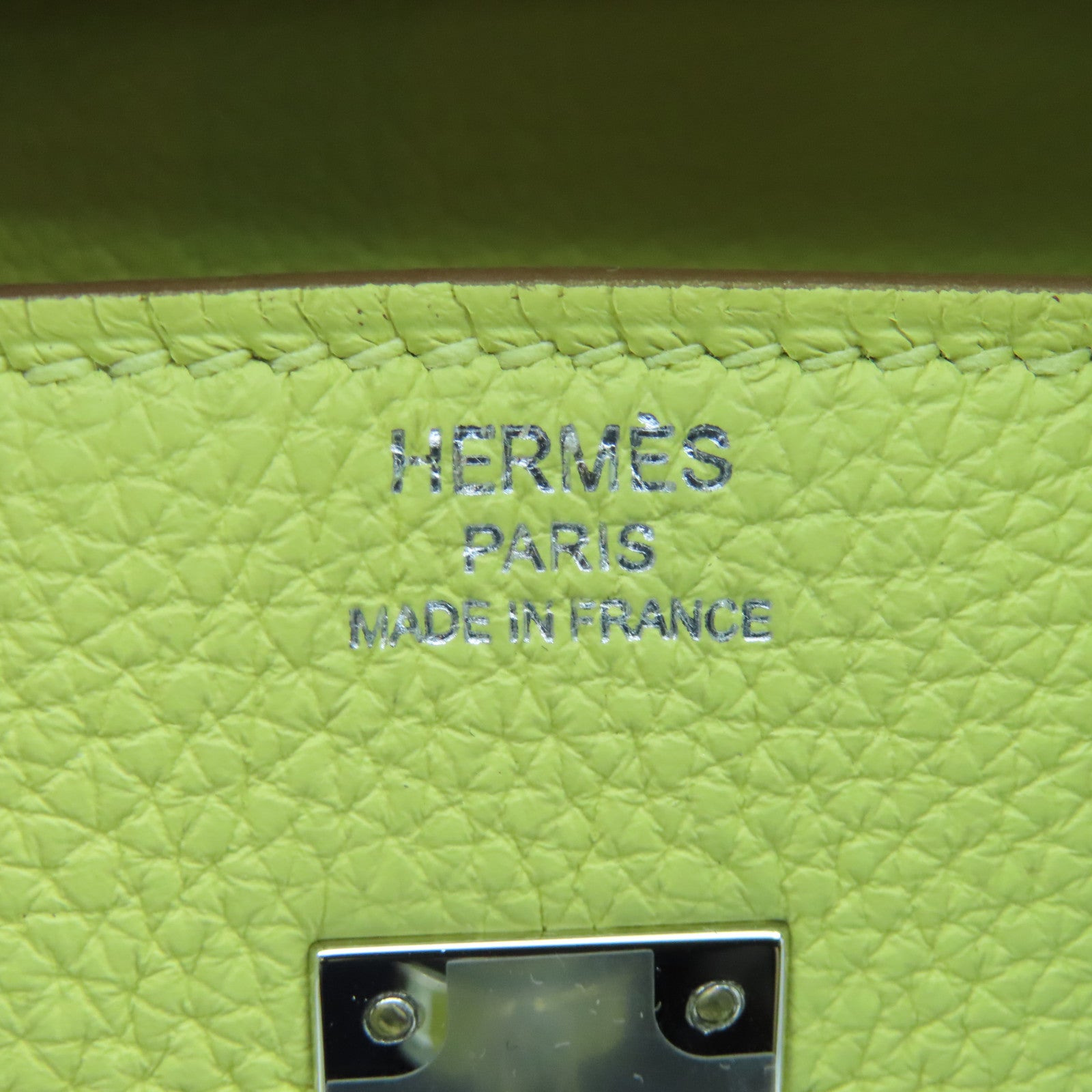 HERMES Togo皮革Birkin 25银扣手挽袋Jaune Poussin黄色
