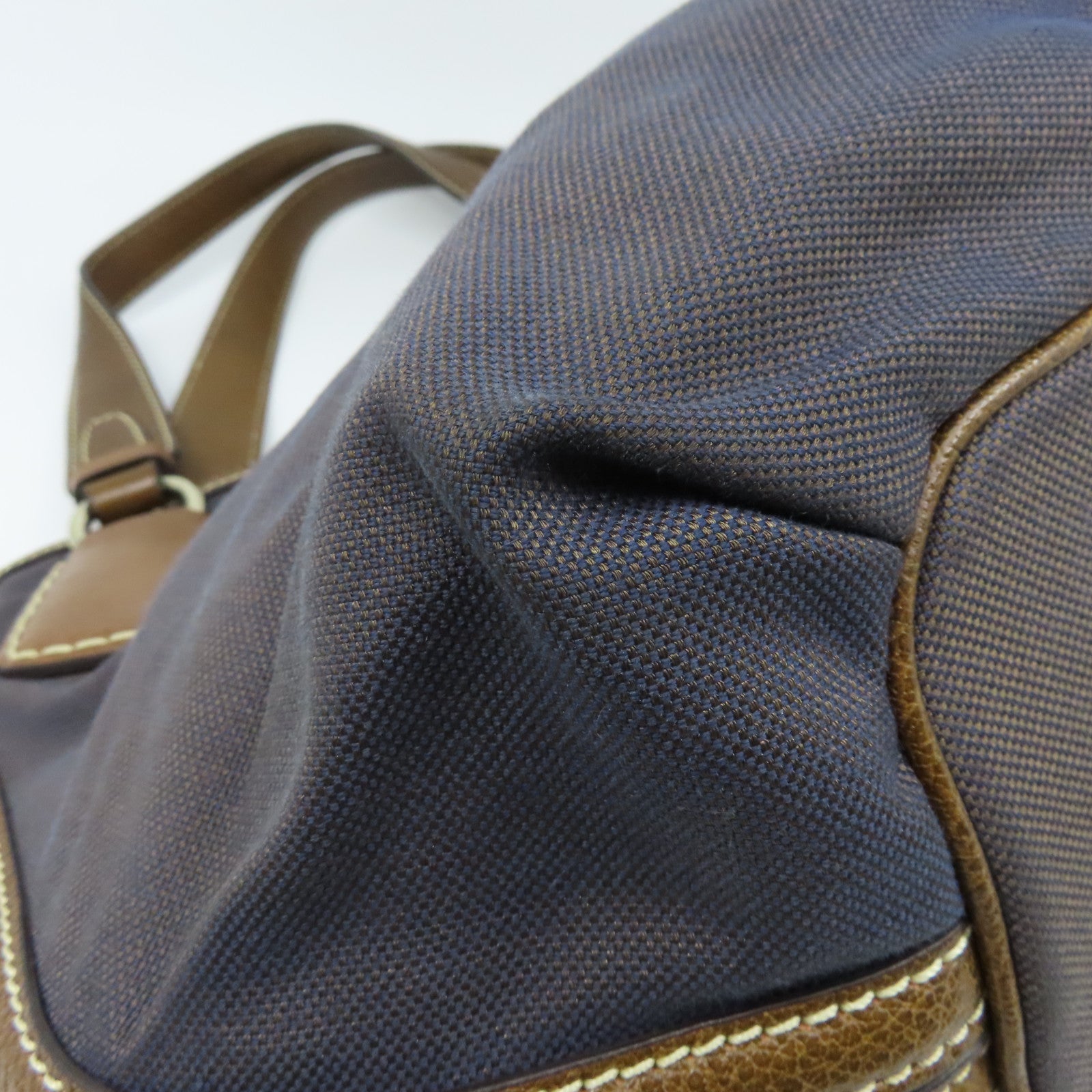 CELINE 帆布Shoulder Bag銀扣肩背袋深藍色