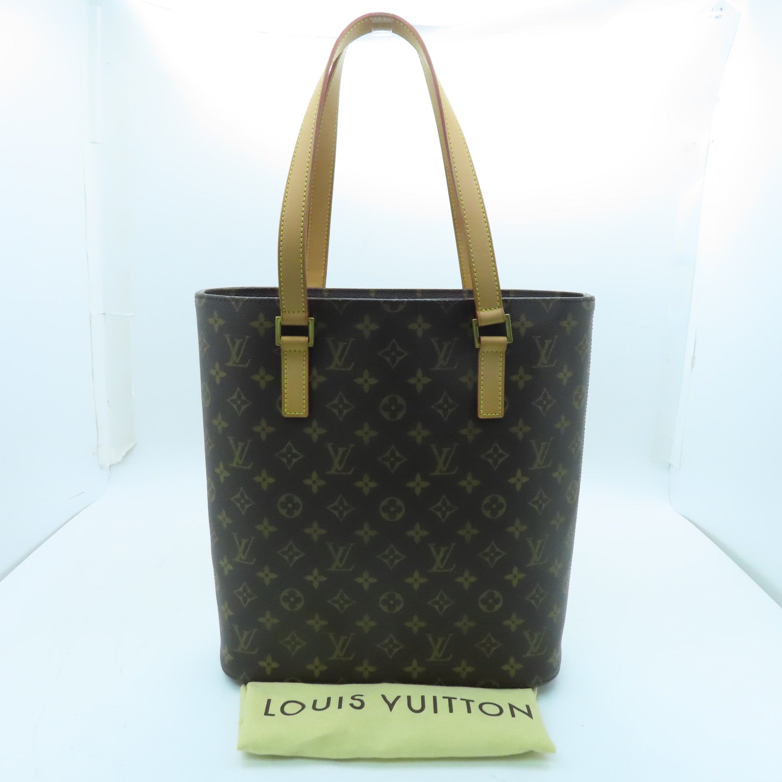 LOUIS VUITTON Monogram Vavin GM Gold Buckle Handle Bag Brown