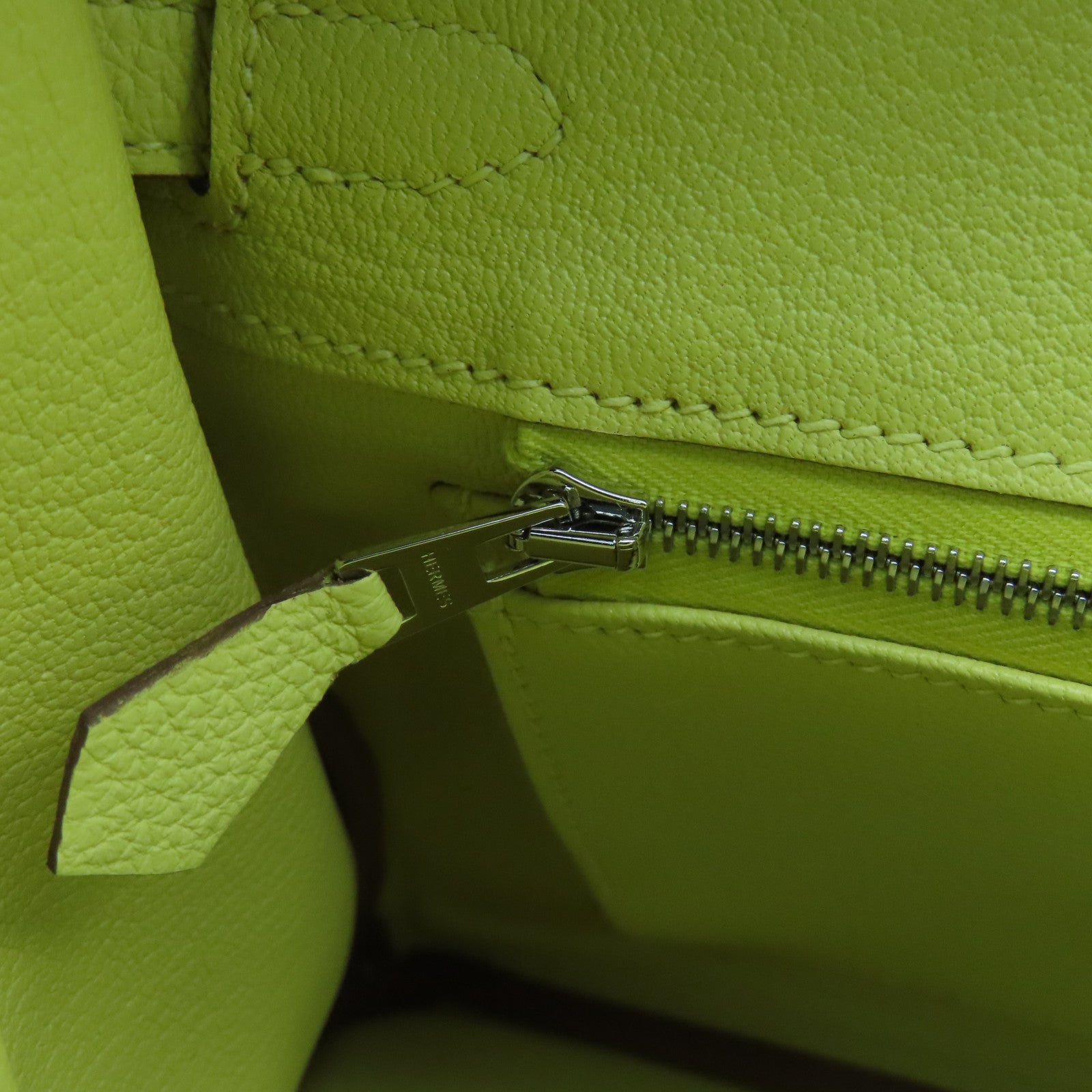 HERMES Togo皮革Birkin 25银扣手挽袋Jaune Poussin黄色