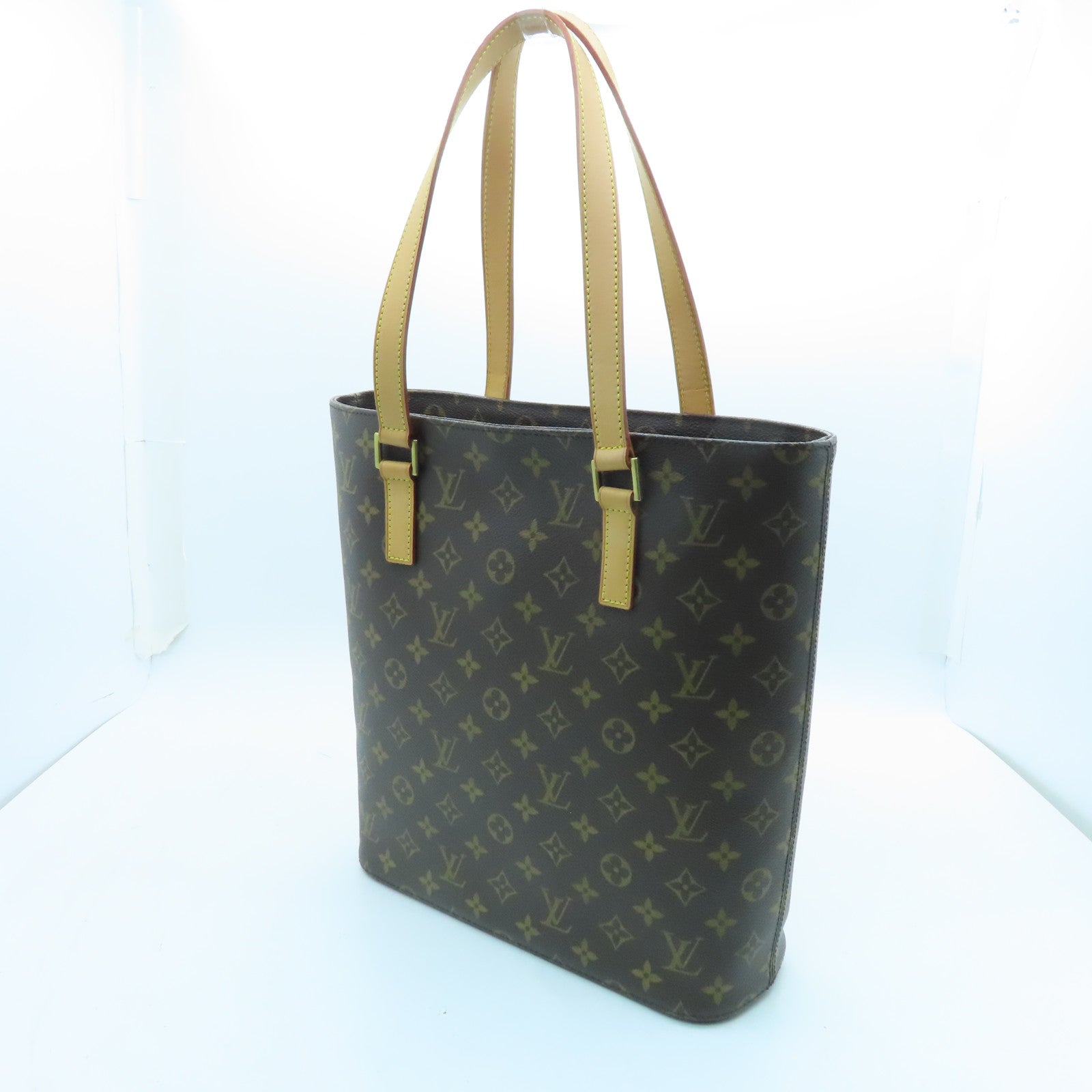 LOUIS VUITTON Monogram Vavin GM Gold Buckle Handle Bag Brown