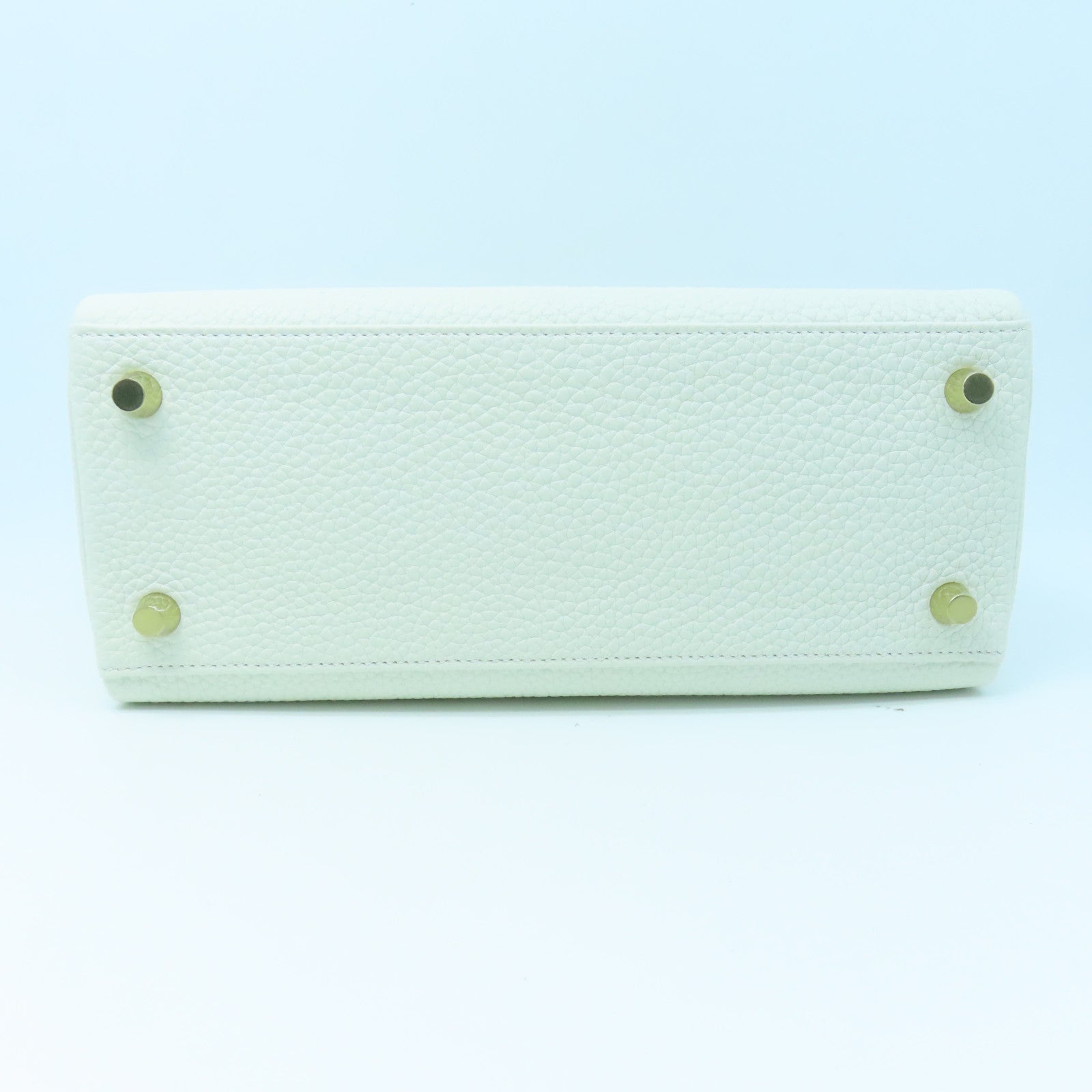 HERMES Togo Leather Kelly 25 Gold Buckle Handle Shoulder Bag White