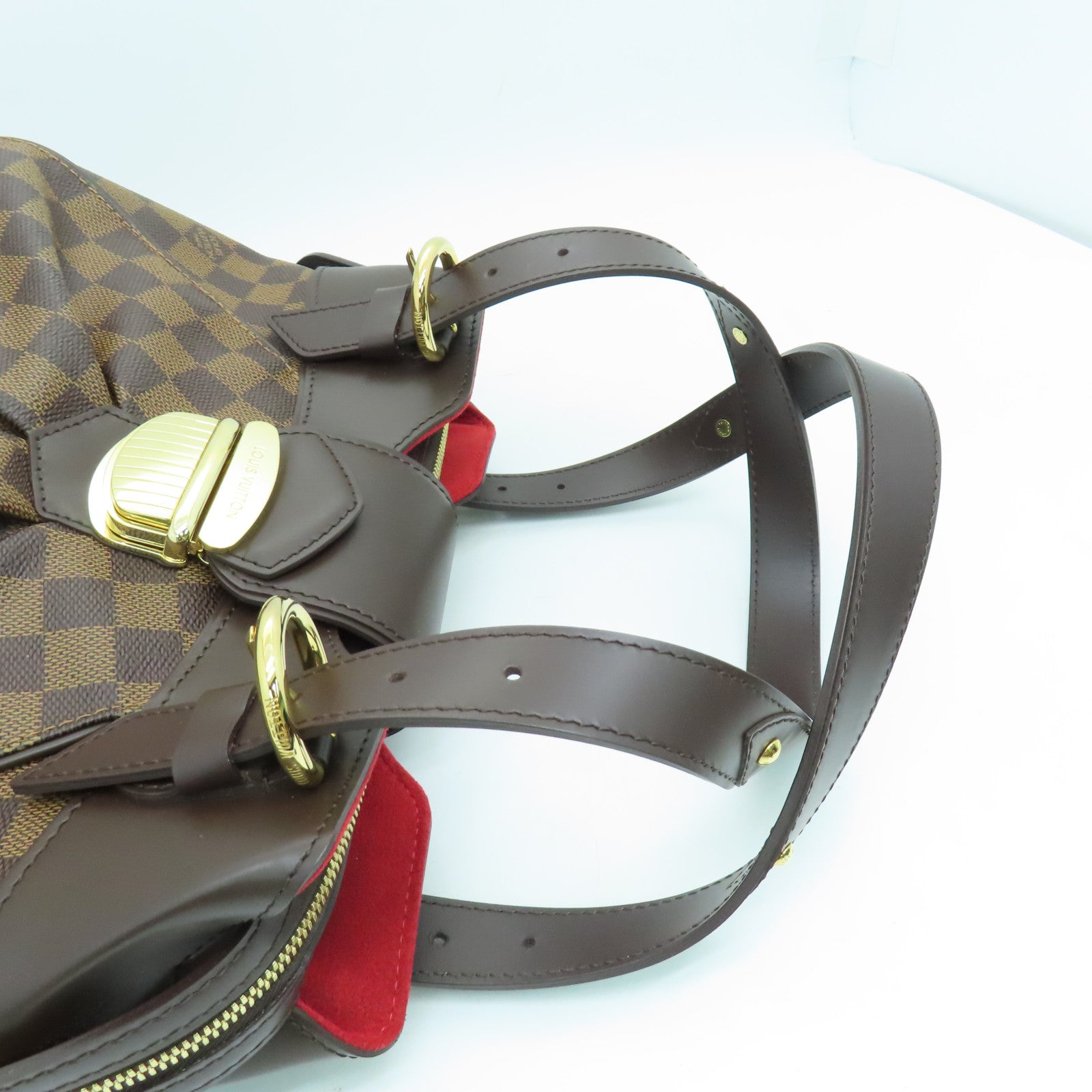 LOUIS VUITTON 【激減優惠】Damier Sistina PM金扣手挽袋啡色