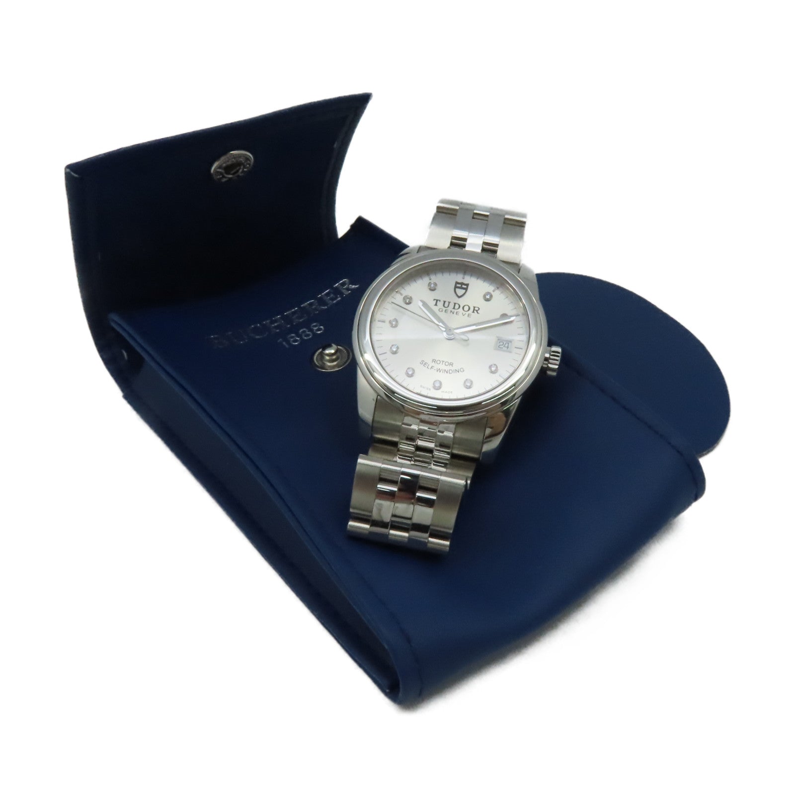 TUDOR Glamour Date Watch不鏽鋼自動機芯手錶銀色