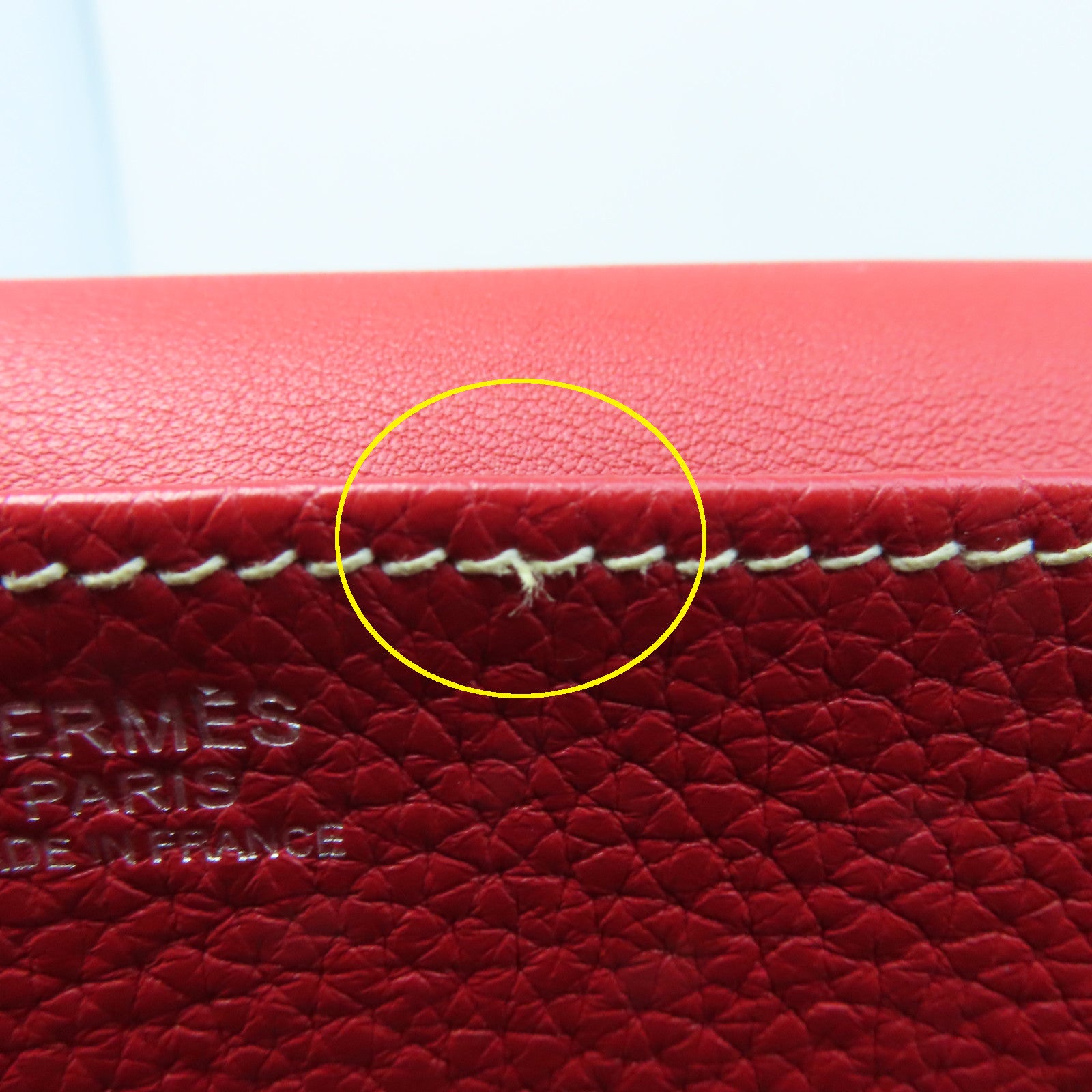 HERMES Clemence皮革Halzan 31银扣手挽肩背袋红色
