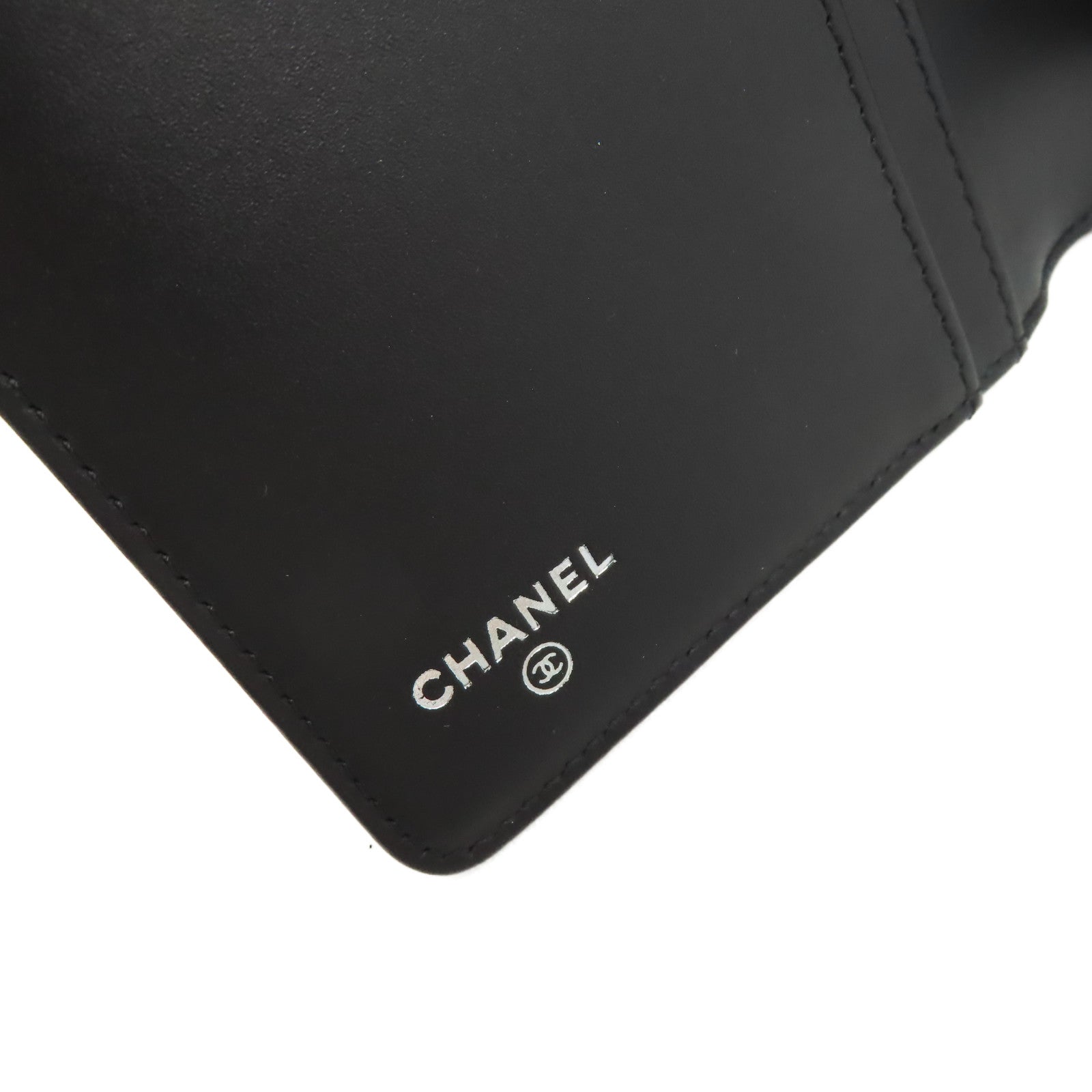 CHANEL 菱格漆皮皮革Long Wallet金扣長錢包黒色