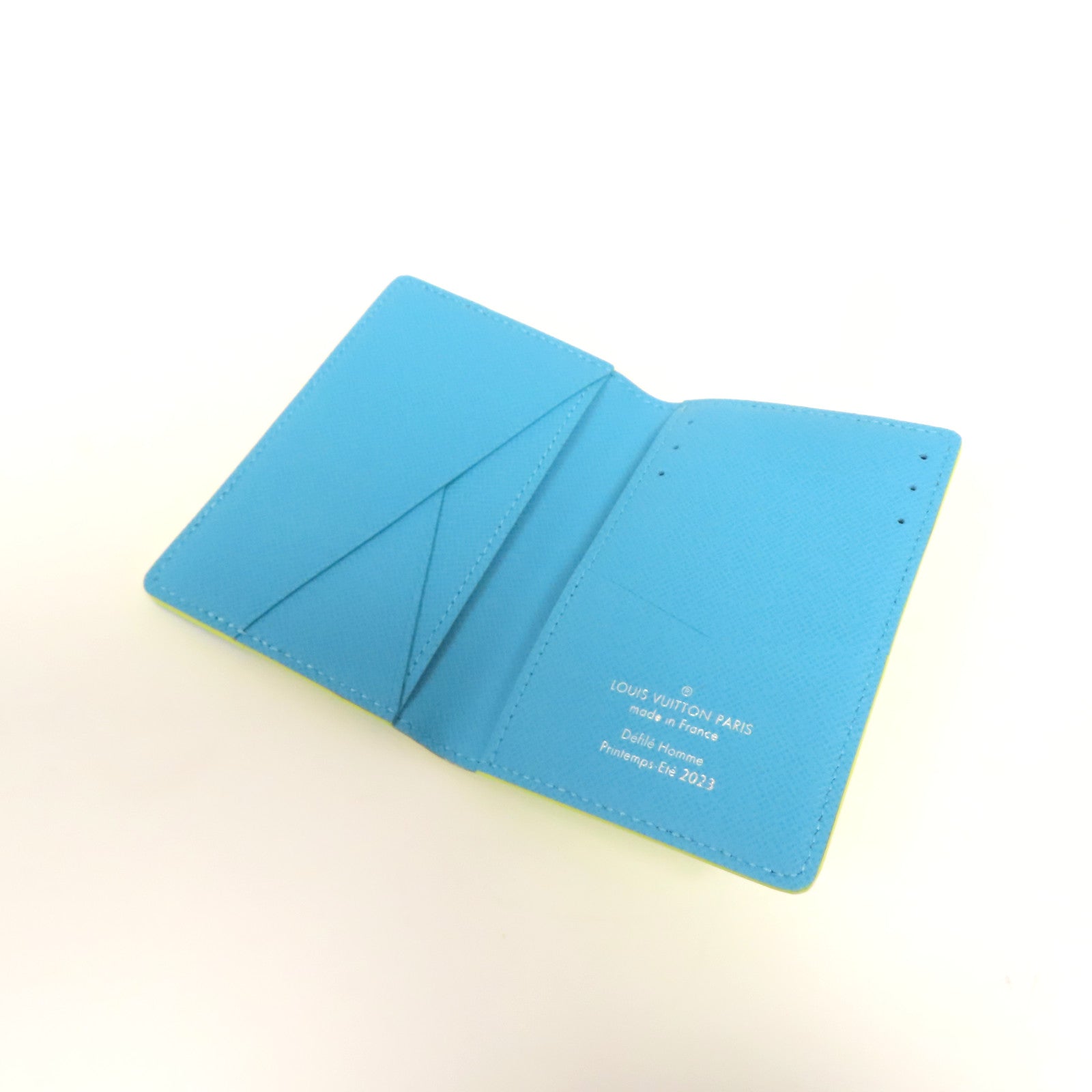 LOUIS VUITTON Monogram Card Case銀扣卡片套黃色/藍色