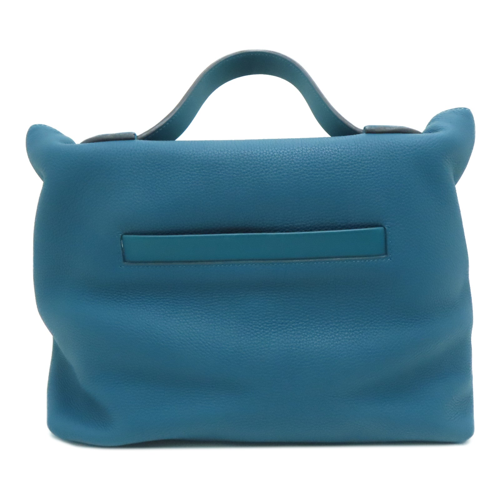 HERMES 【激減優惠】Togo/Swift皮革24/24-35 Bag金銀扣手挽袋寶石藍色Vert Bosphore