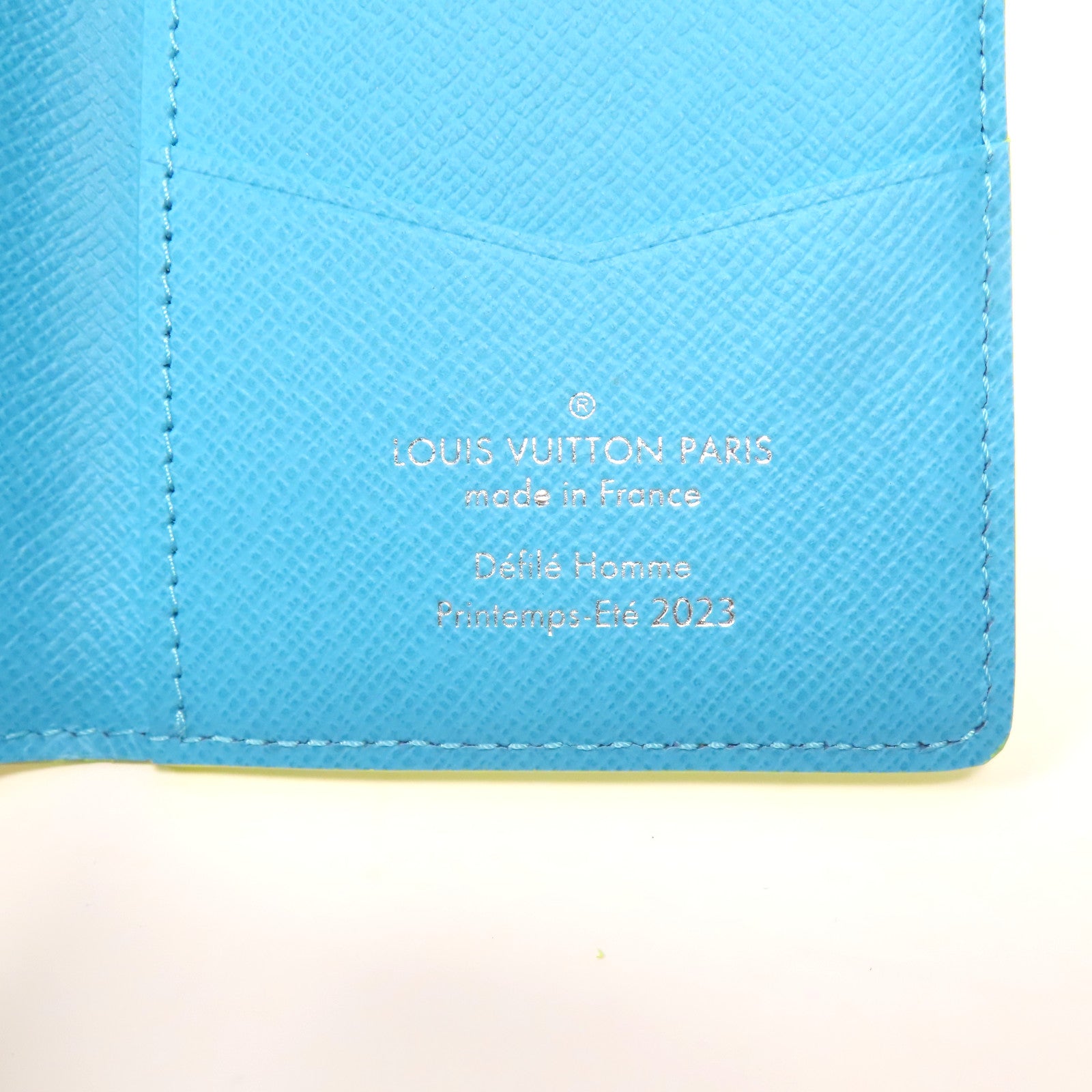 LOUIS VUITTON Monogram Card Case銀扣卡片套黃色/藍色