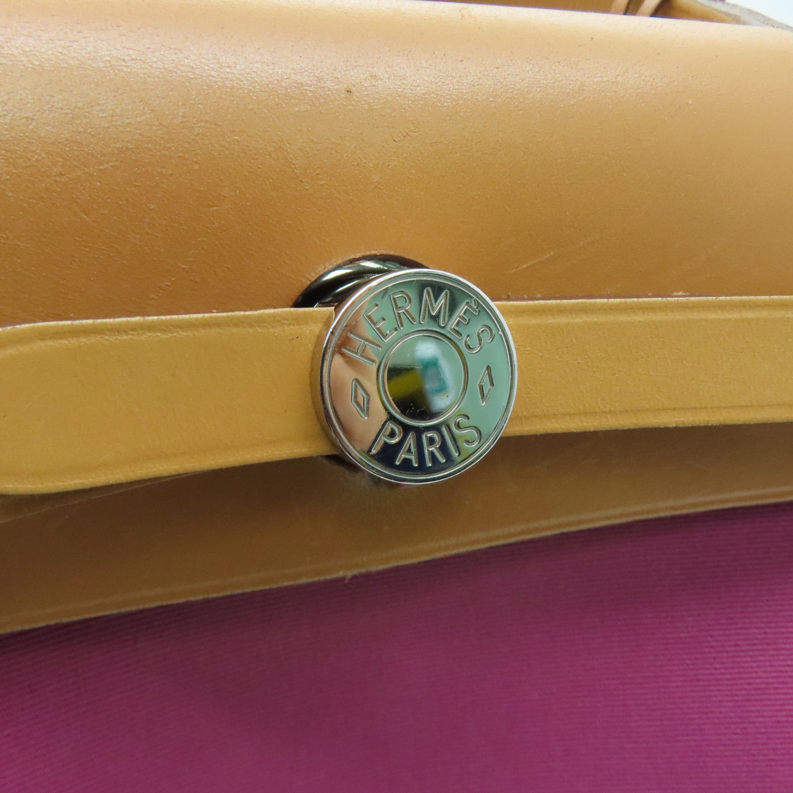 HERMES 帆布Herbag PM银扣肩背袋Tosca