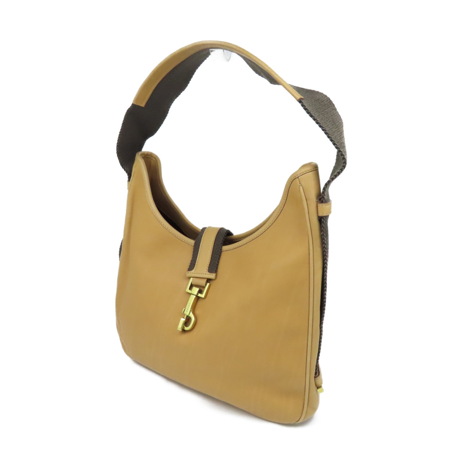 GUCCI 【激減優惠】牛皮皮革Shoulder Bag金扣肩背袋啡色