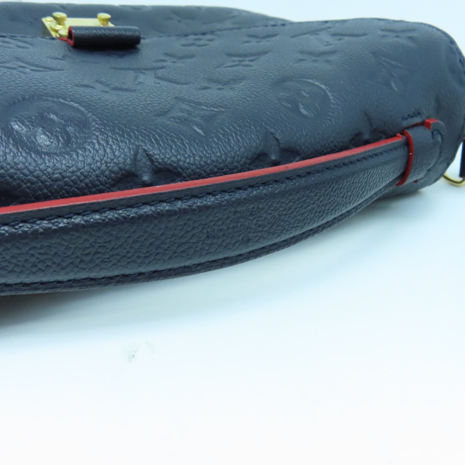 LOUIS VUITTON Monogram Empreinte Pochette Metis金扣手挽肩背兩用袋藍色