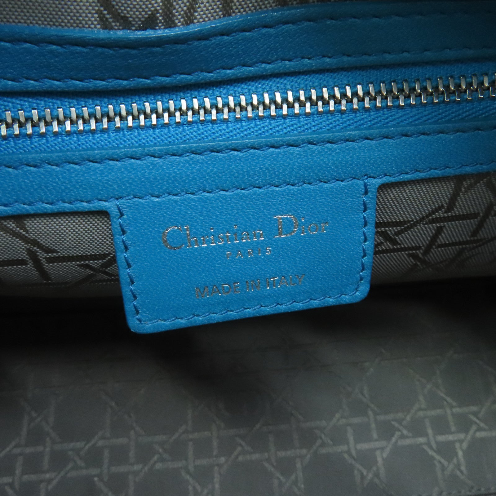 Dior 羊皮皮革Lady Dior手挽袋藍色