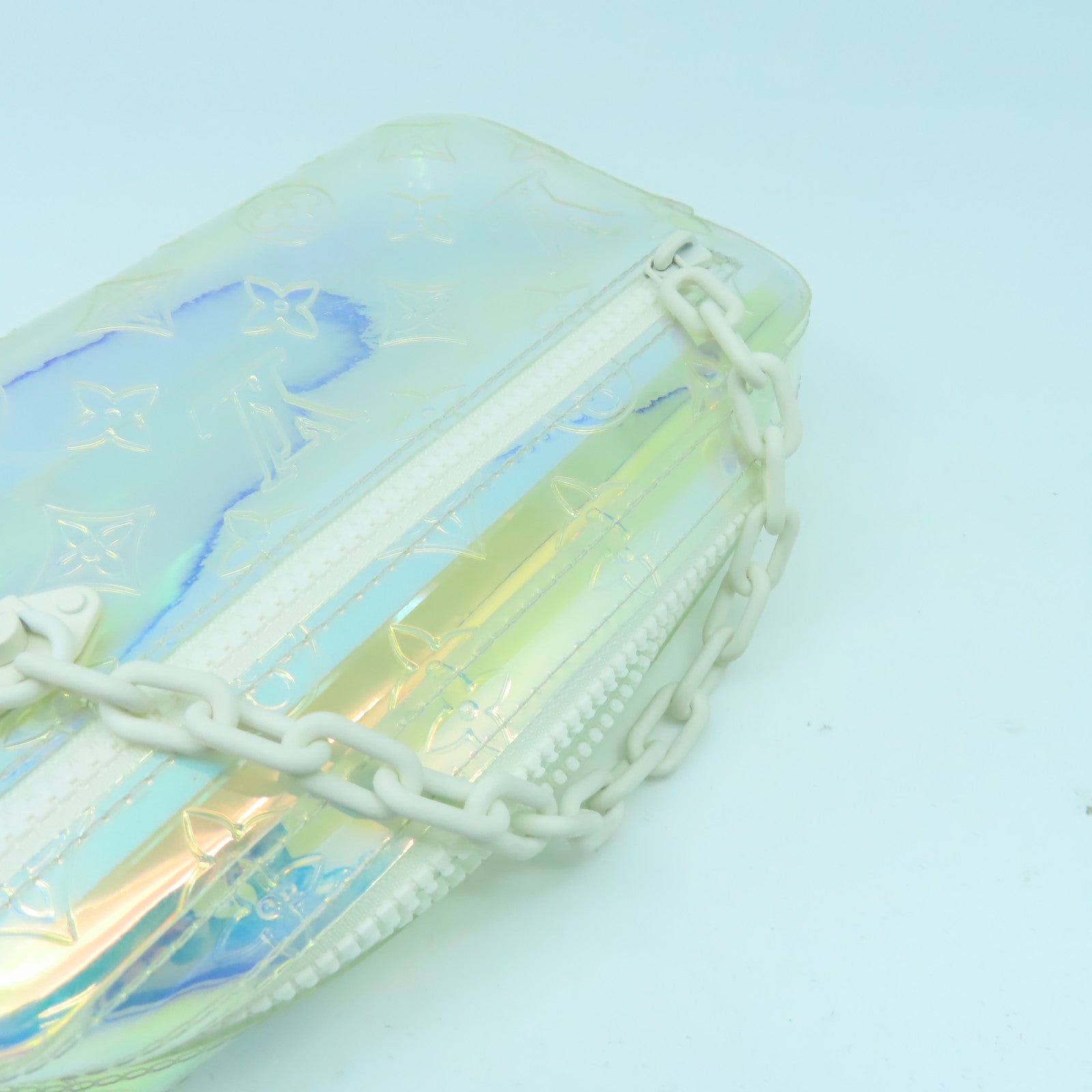LOUIS VUITTON Monogram Prism Pochette手拿包白色/虹彩色
