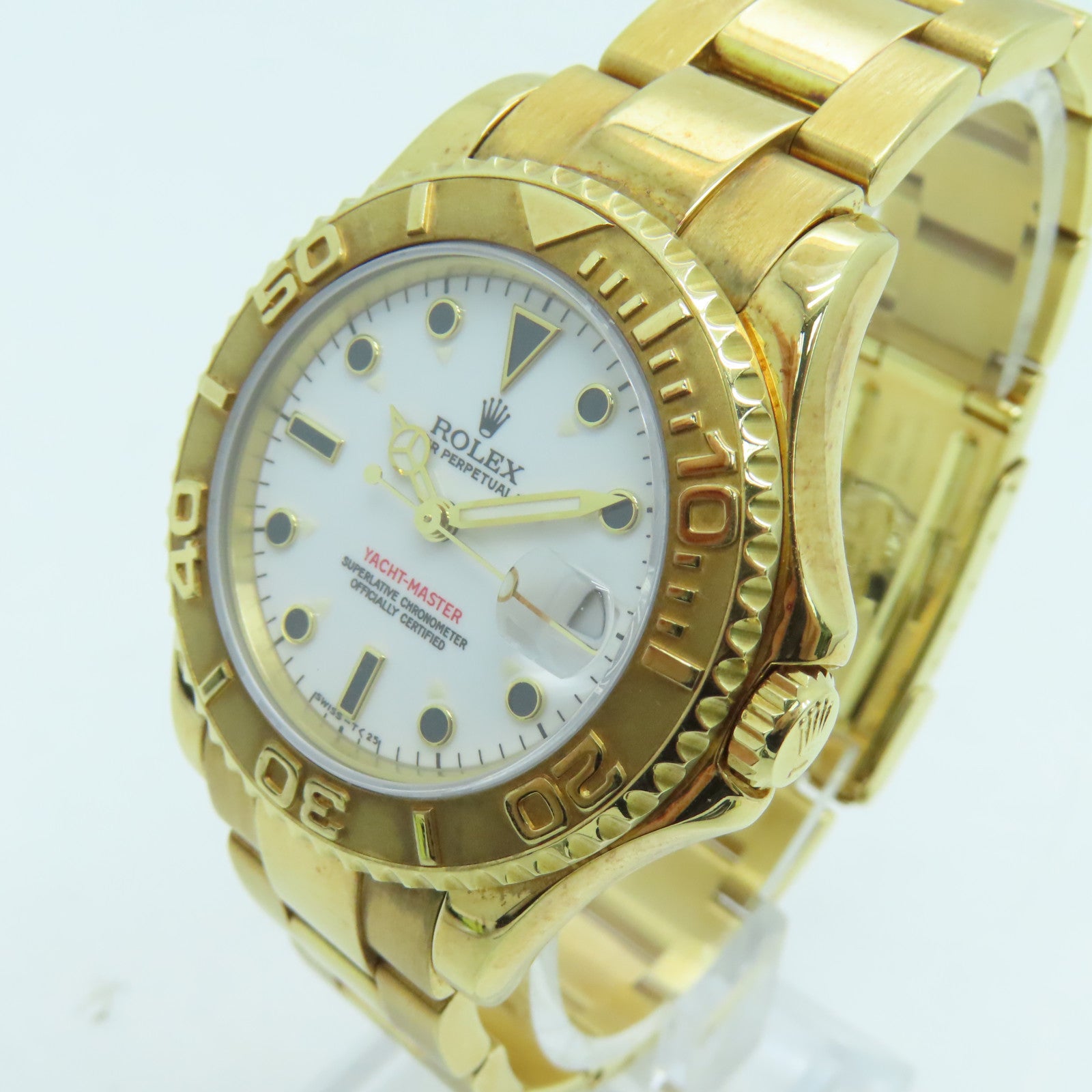 ROLEX Yacht Master 18K黃金手錶自動機芯白色