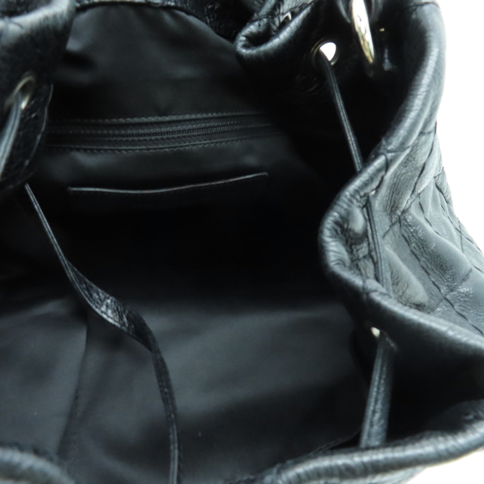 CHANEL 菱格牛皮皮革Shoulder Bag银扣肩背袋黑色