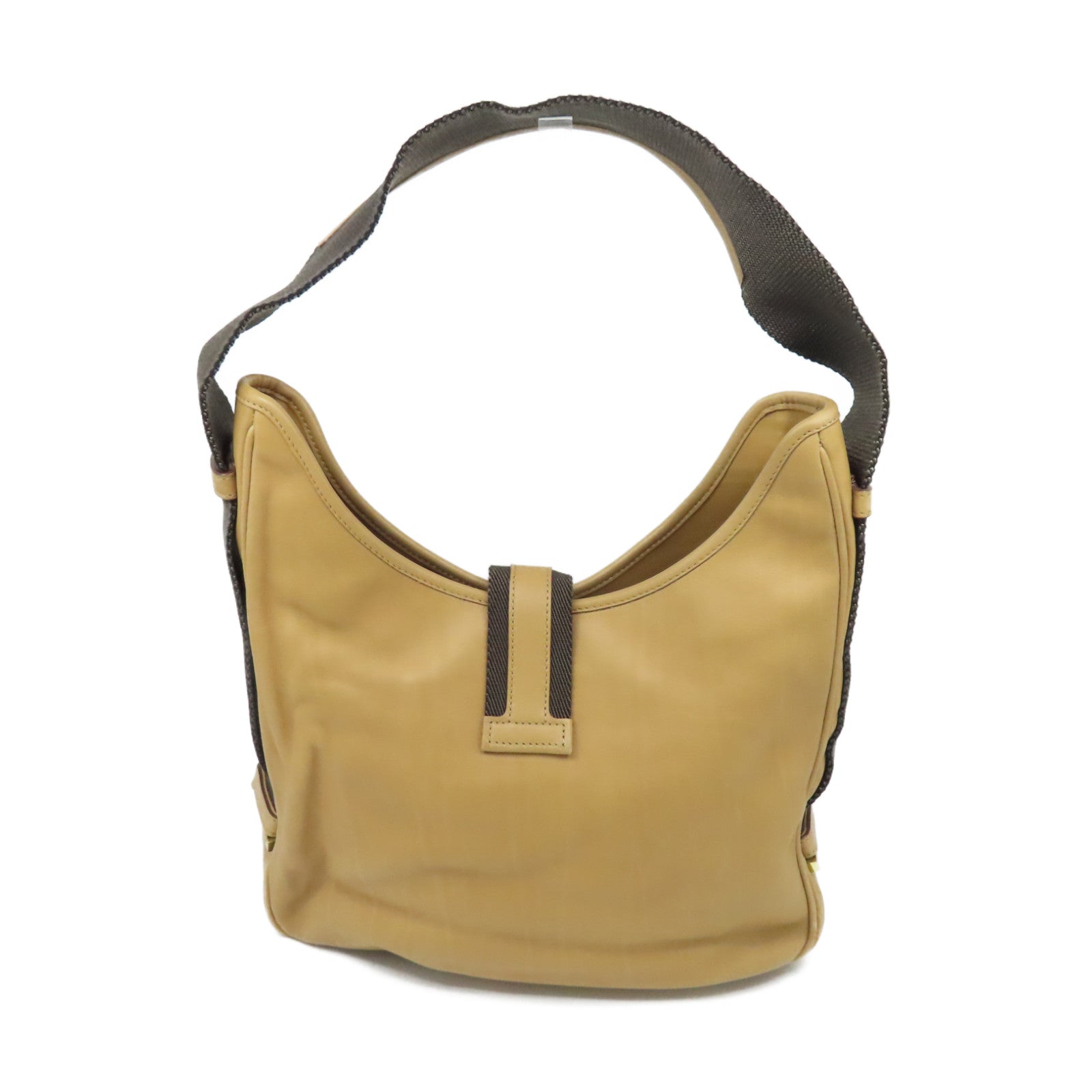 GUCCI 【激減優惠】牛皮皮革Shoulder Bag金扣肩背袋啡色