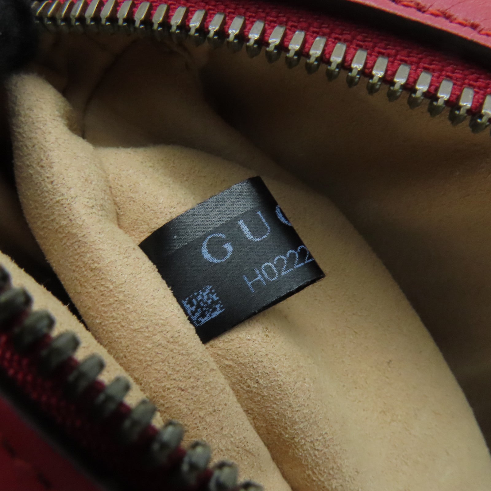 GUCCI 【激減優惠】斜紋牛皮皮革GG Marmont金扣腰包紅色