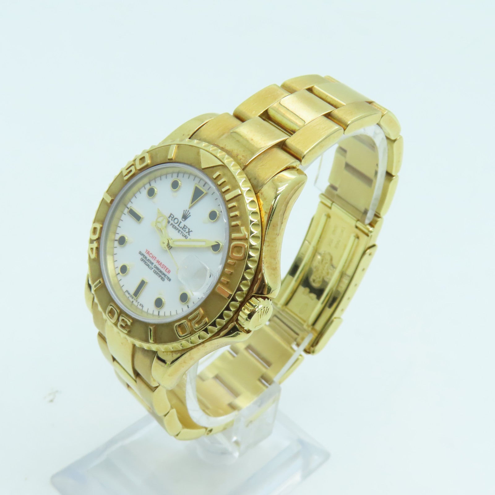 ROLEX Yacht Master 18K黃金手錶自動機芯白色