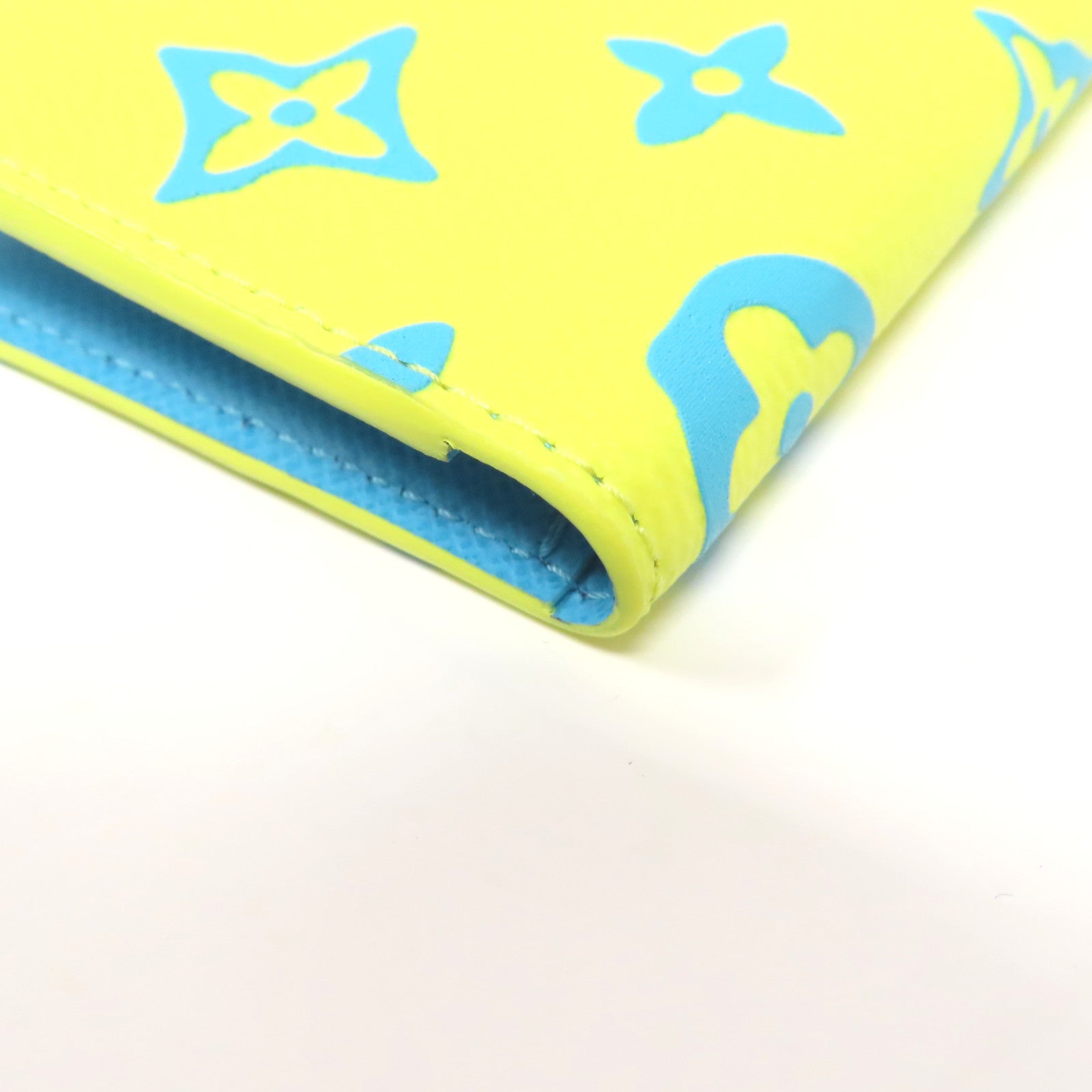LOUIS VUITTON Monogram Card Case銀扣卡片套黃色/藍色