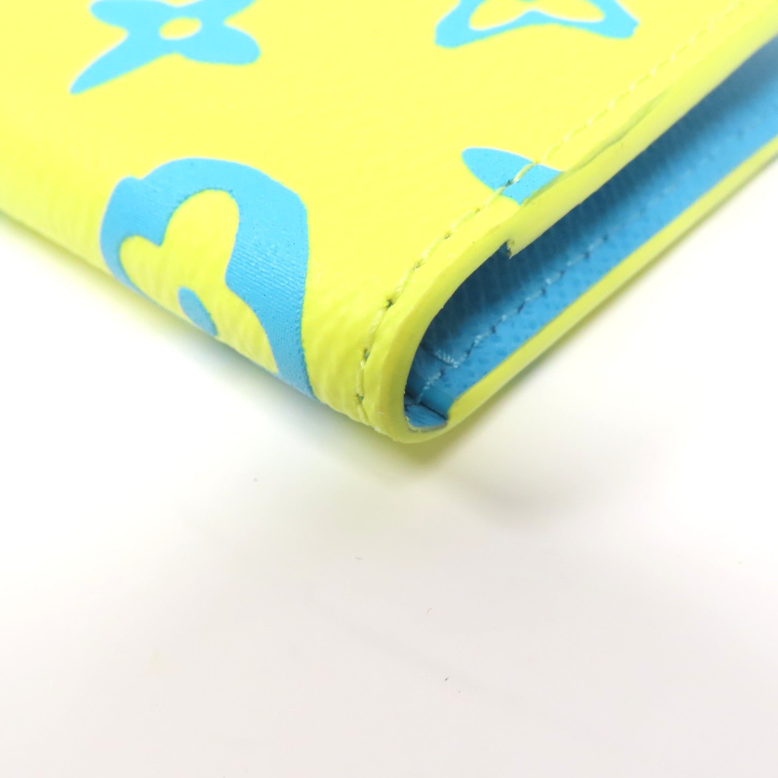 LOUIS VUITTON Monogram Card Case銀扣卡片套黃色/藍色