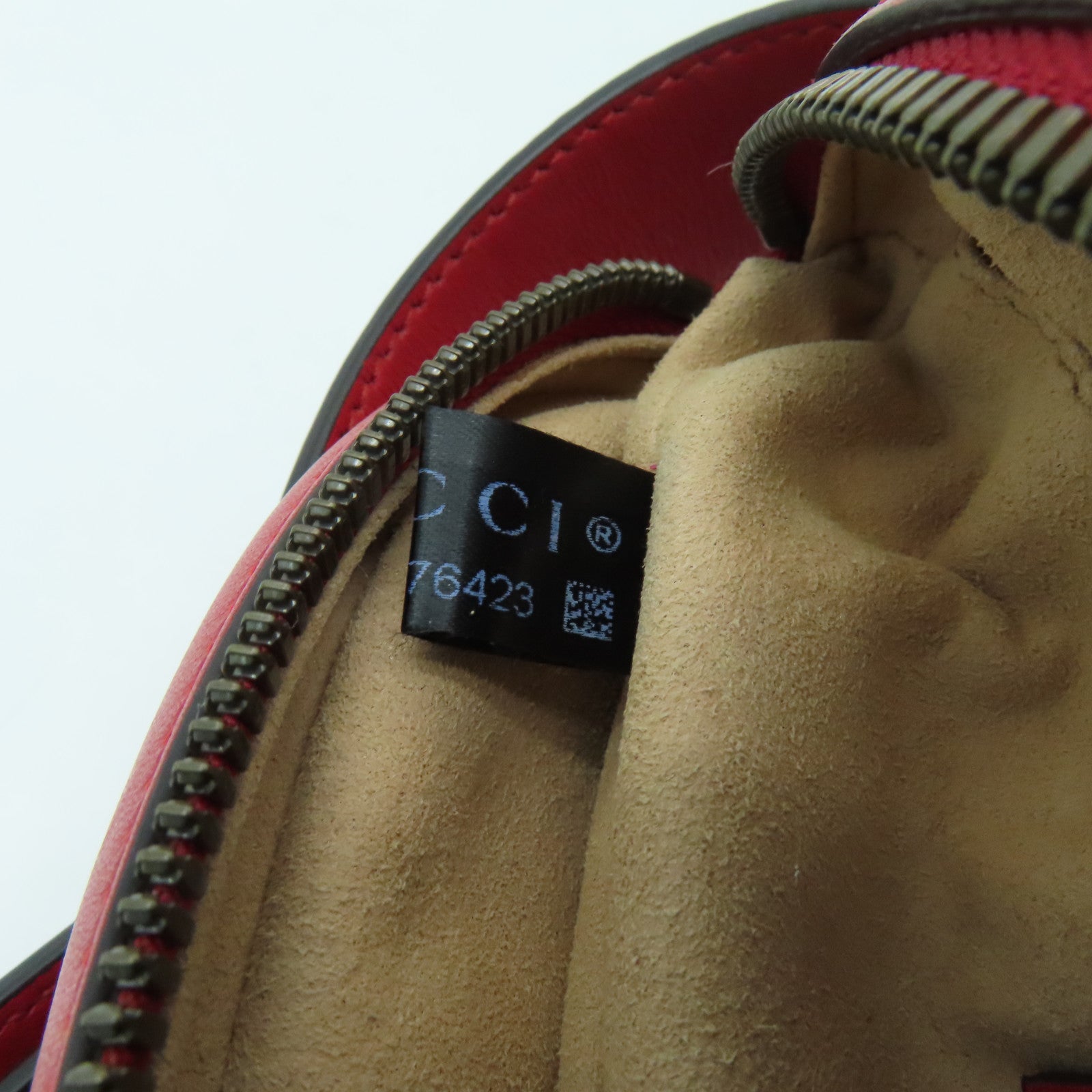 GUCCI 【激減優惠】斜紋牛皮皮革GG Marmont金扣腰包紅色