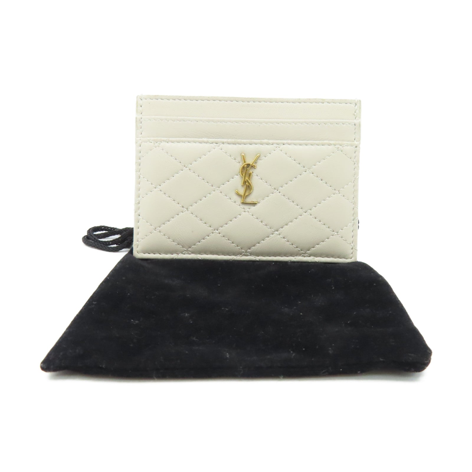 SAINT LAURENT 牛皮皮革Card Case卡片套米白色