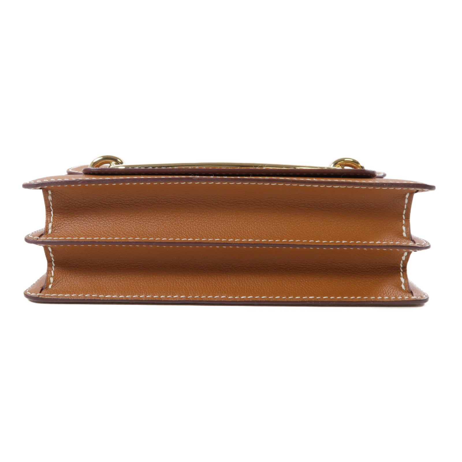 HERMES Evercolor皮革Roulis 23金扣肩背袋Gold經典駝色