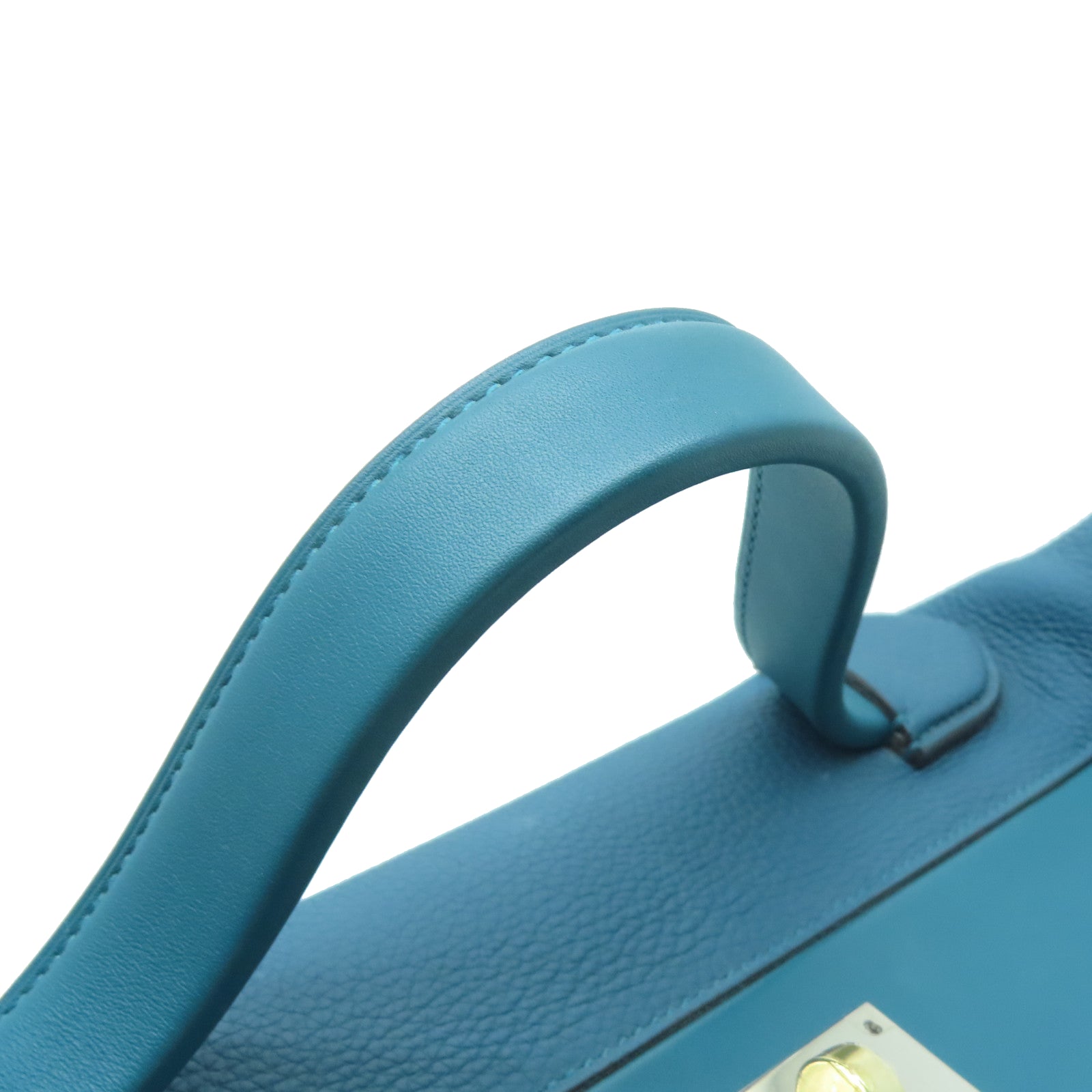HERMES 【激減優惠】Togo/Swift皮革24/24-35 Bag金銀扣手挽袋寶石藍色Vert Bosphore