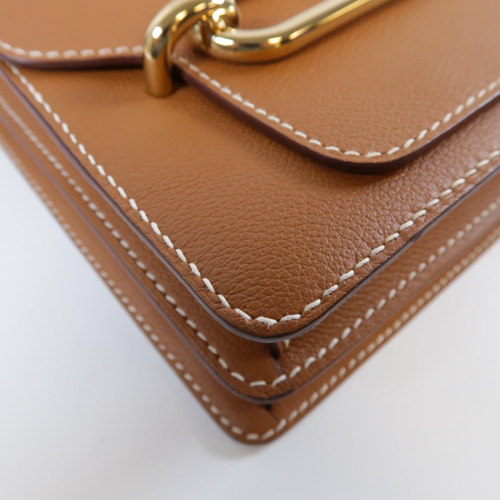 HERMES Evercolor皮革Roulis 23金扣肩背袋Gold經典駝色