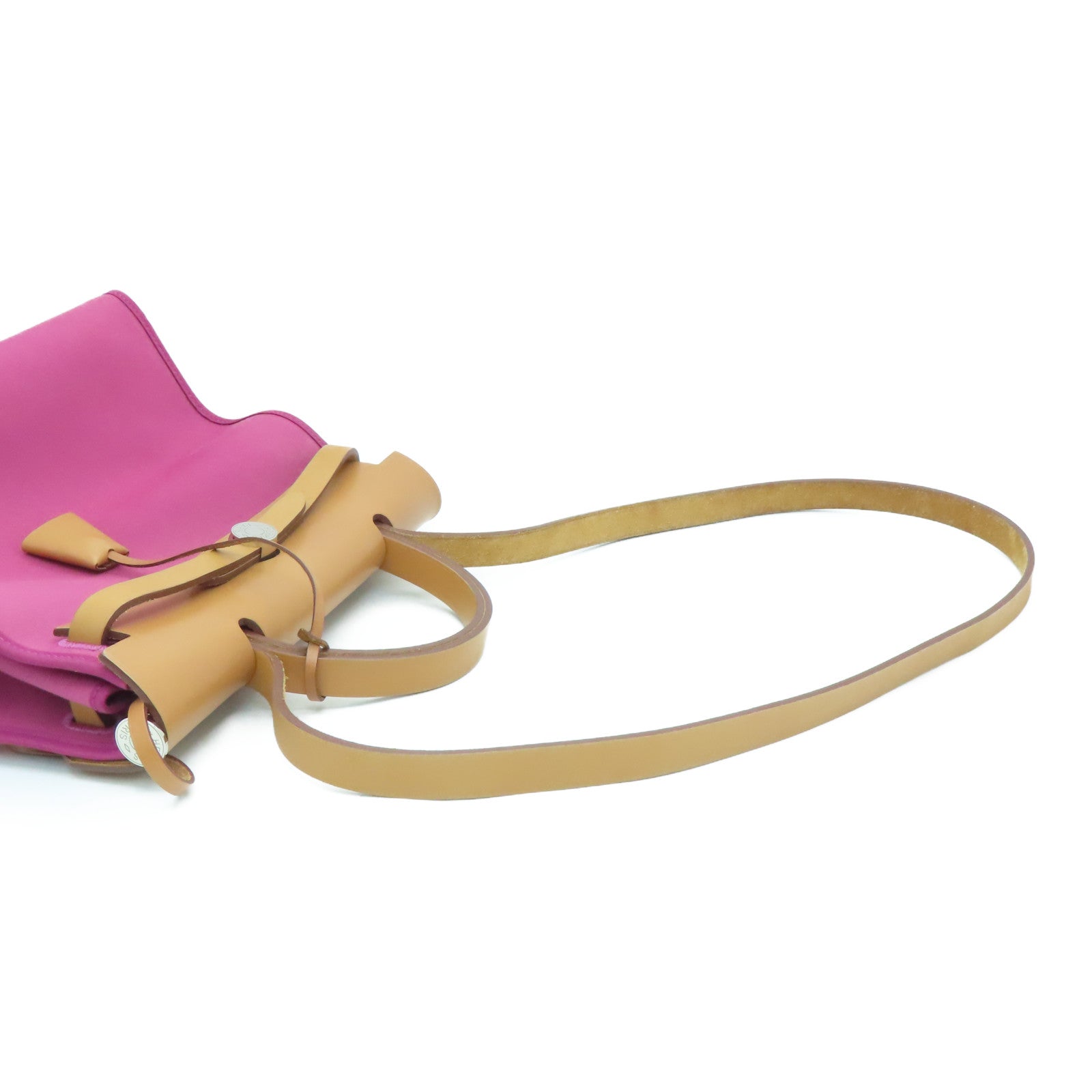 HERMES 帆布Herbag PM银扣肩背袋Tosca