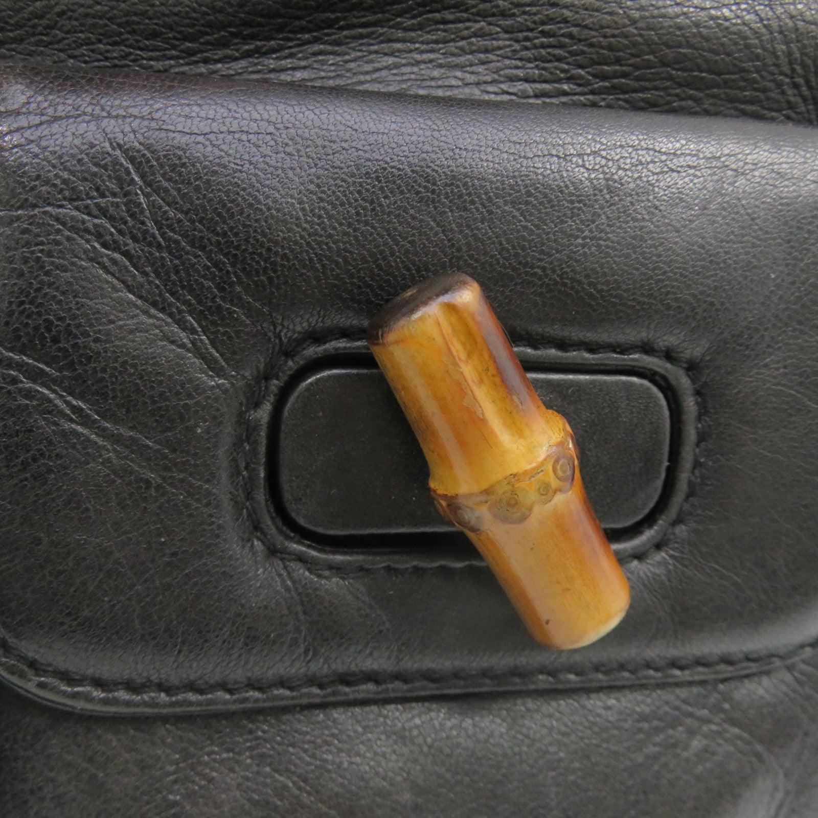 GUCCI 牛皮皮革Backpack銀扣背包黑色