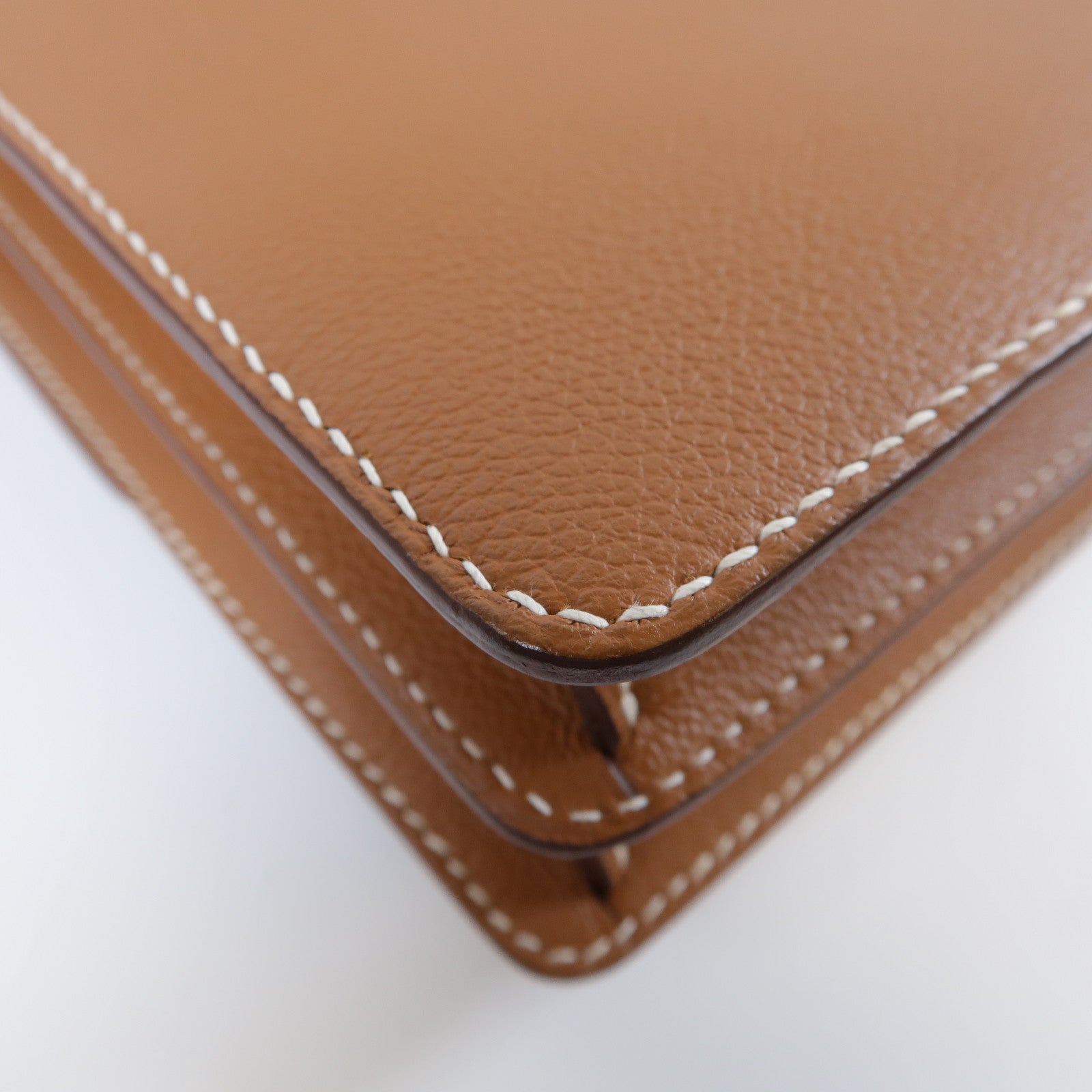 HERMES Evercolor皮革Roulis 23金扣肩背袋Gold經典駝色