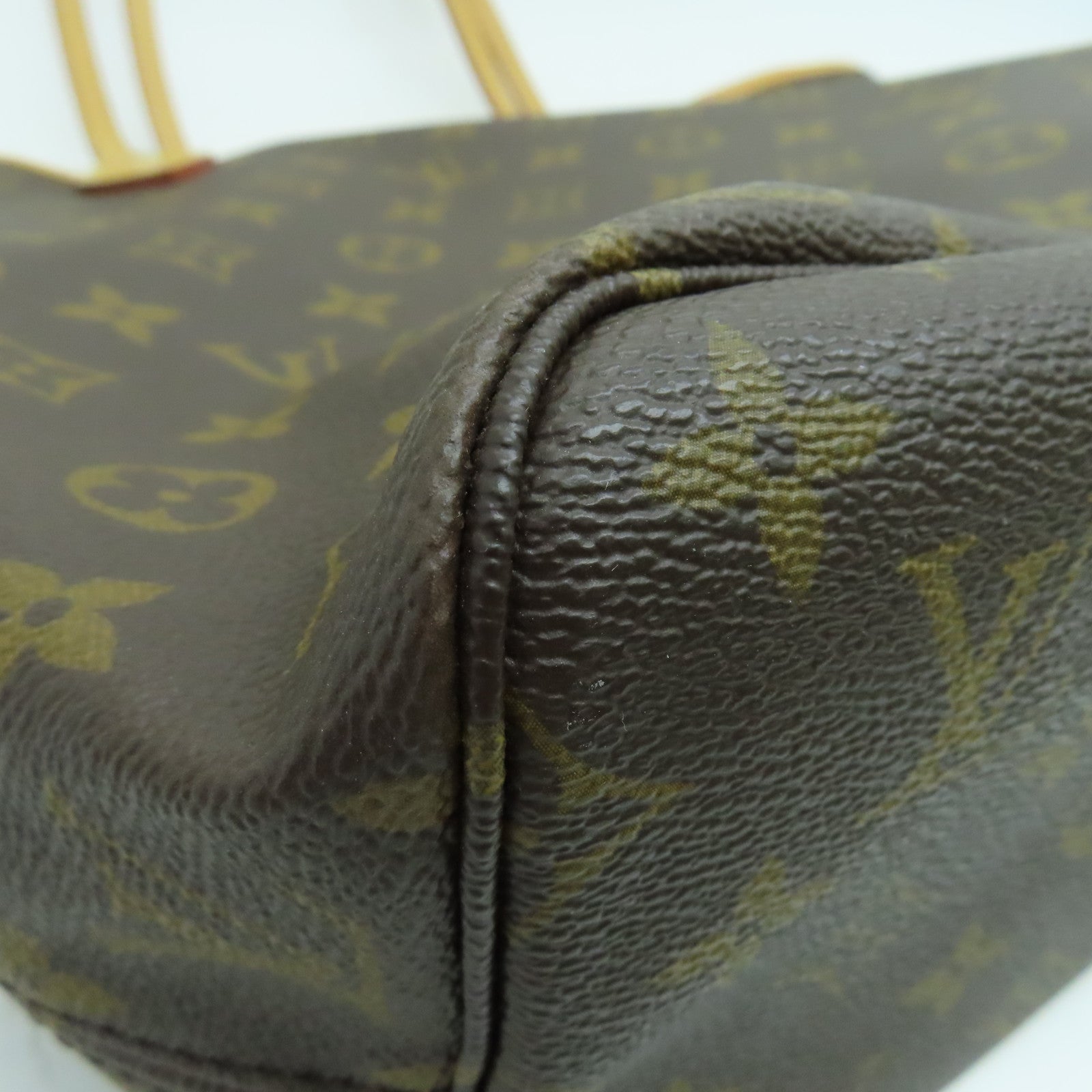 LOUIS VUITTON Monogram Neverfull MM金扣手挽袋啡色