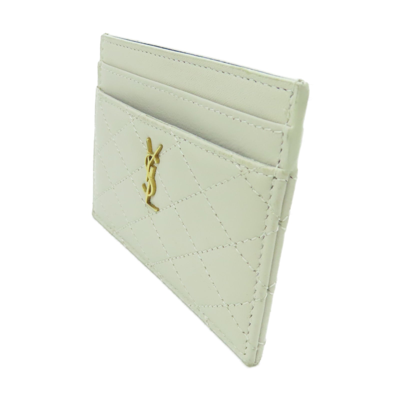 SAINT LAURENT 牛皮皮革Card Case卡片套米白色