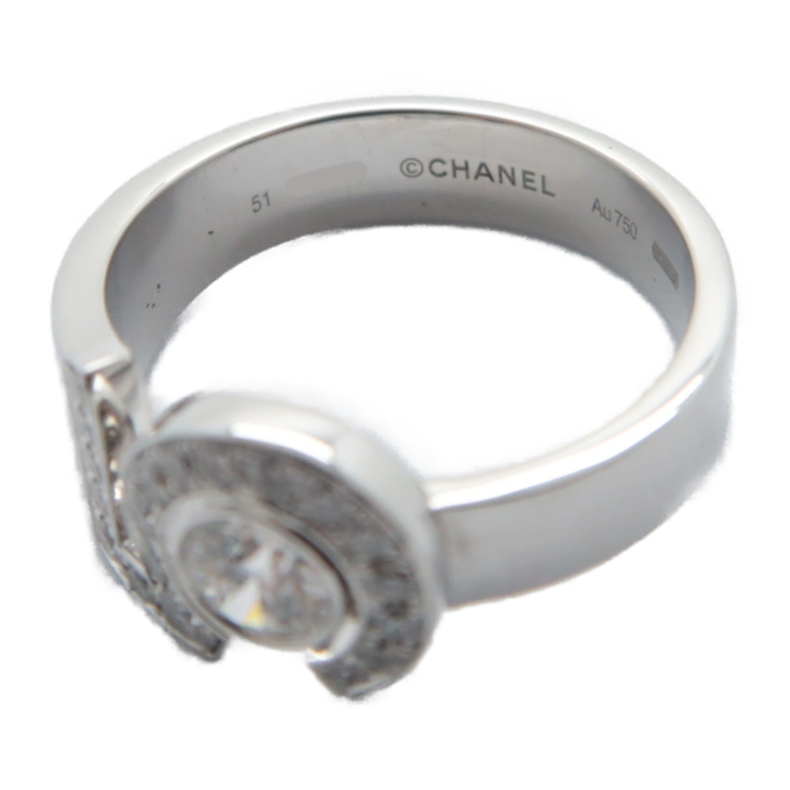 CHANEL 18K白金Eternal N'5 Ring戒指US#5