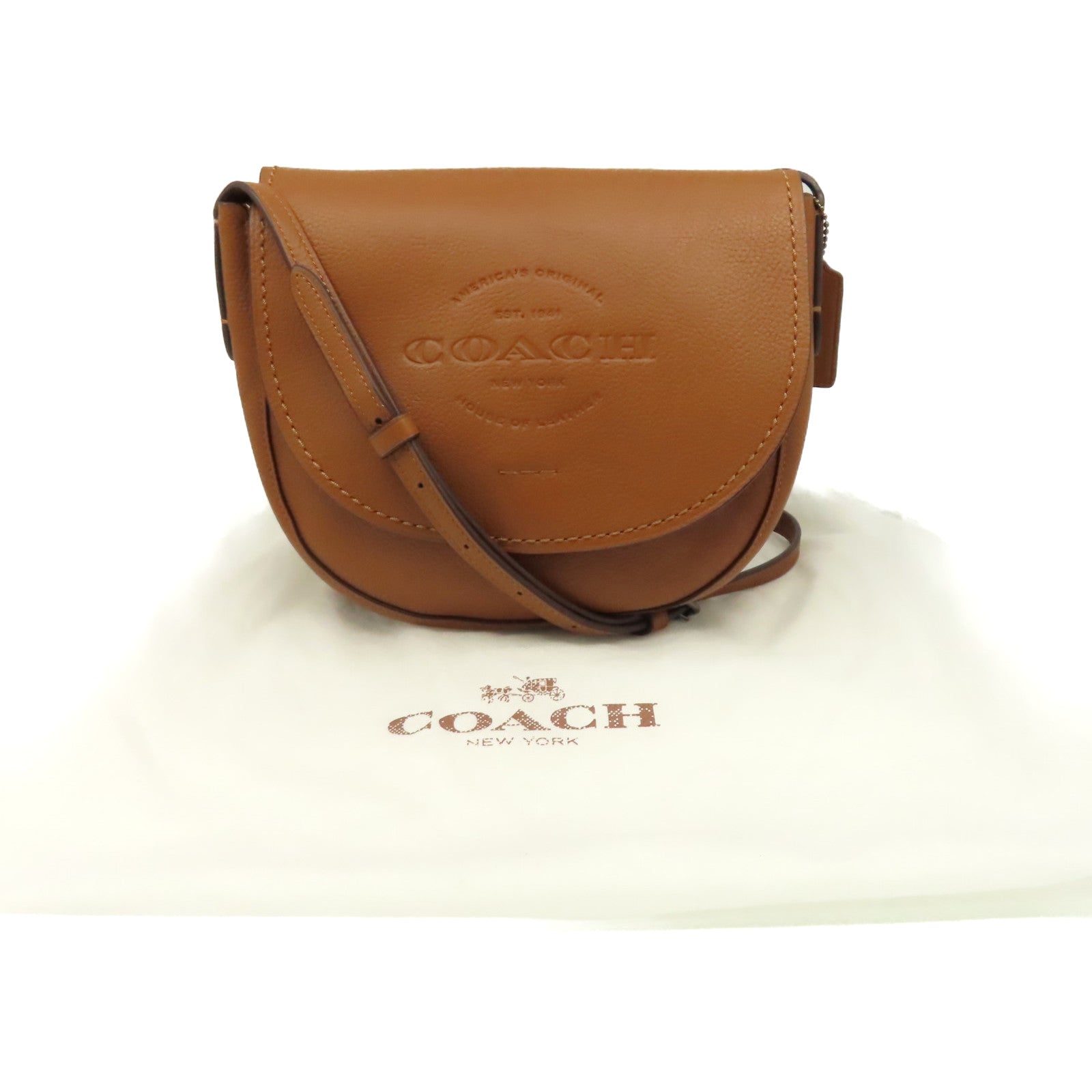 COACH 牛皮皮革Shoulder Bag肩背袋啡色