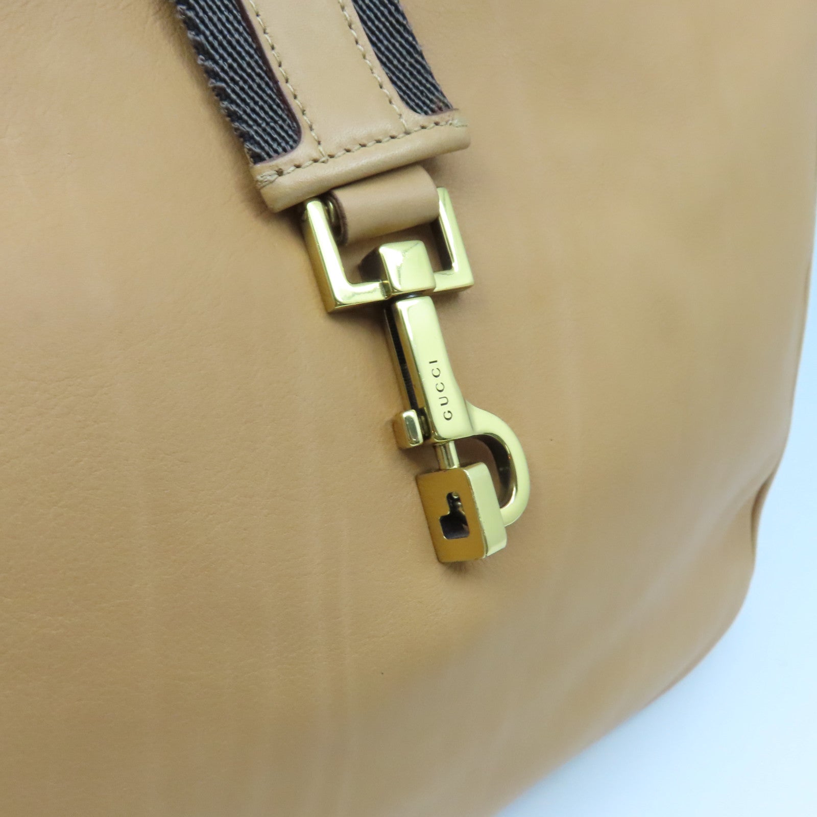 GUCCI 【激減優惠】牛皮皮革Shoulder Bag金扣肩背袋啡色