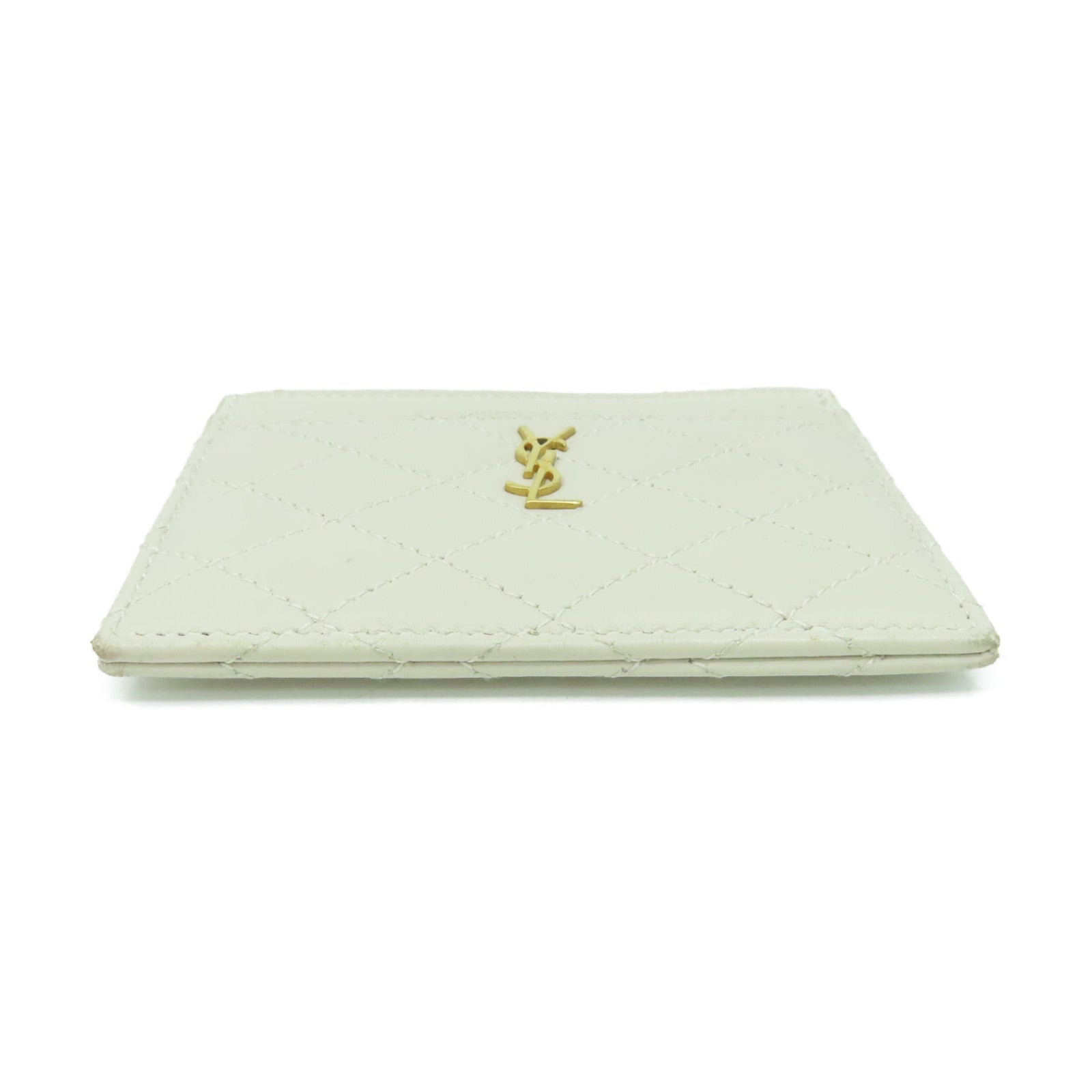 SAINT LAURENT 牛皮皮革Card Case卡片套米白色