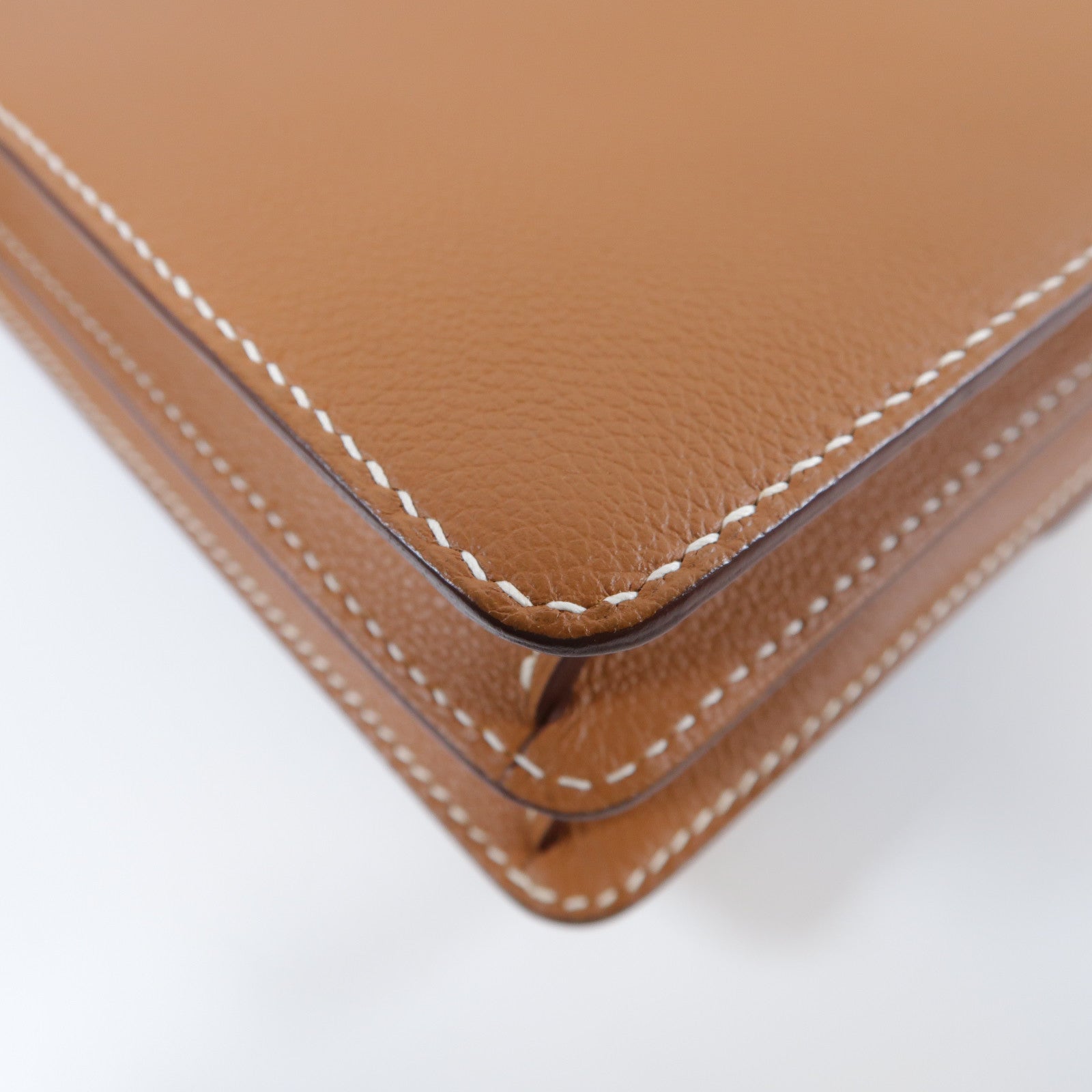 HERMES Evercolor皮革Roulis 23金扣肩背袋Gold經典駝色