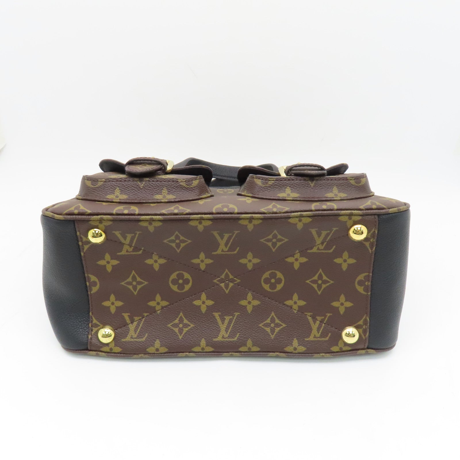 LOUIS VUITTON Monogram Manhattan金扣手挽袋啡色