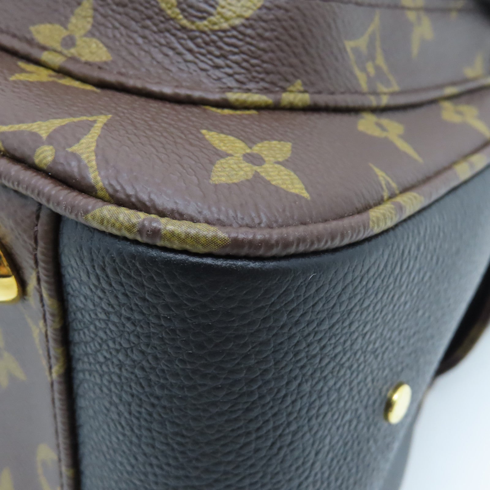 LOUIS VUITTON Monogram Manhattan金扣手挽袋啡色