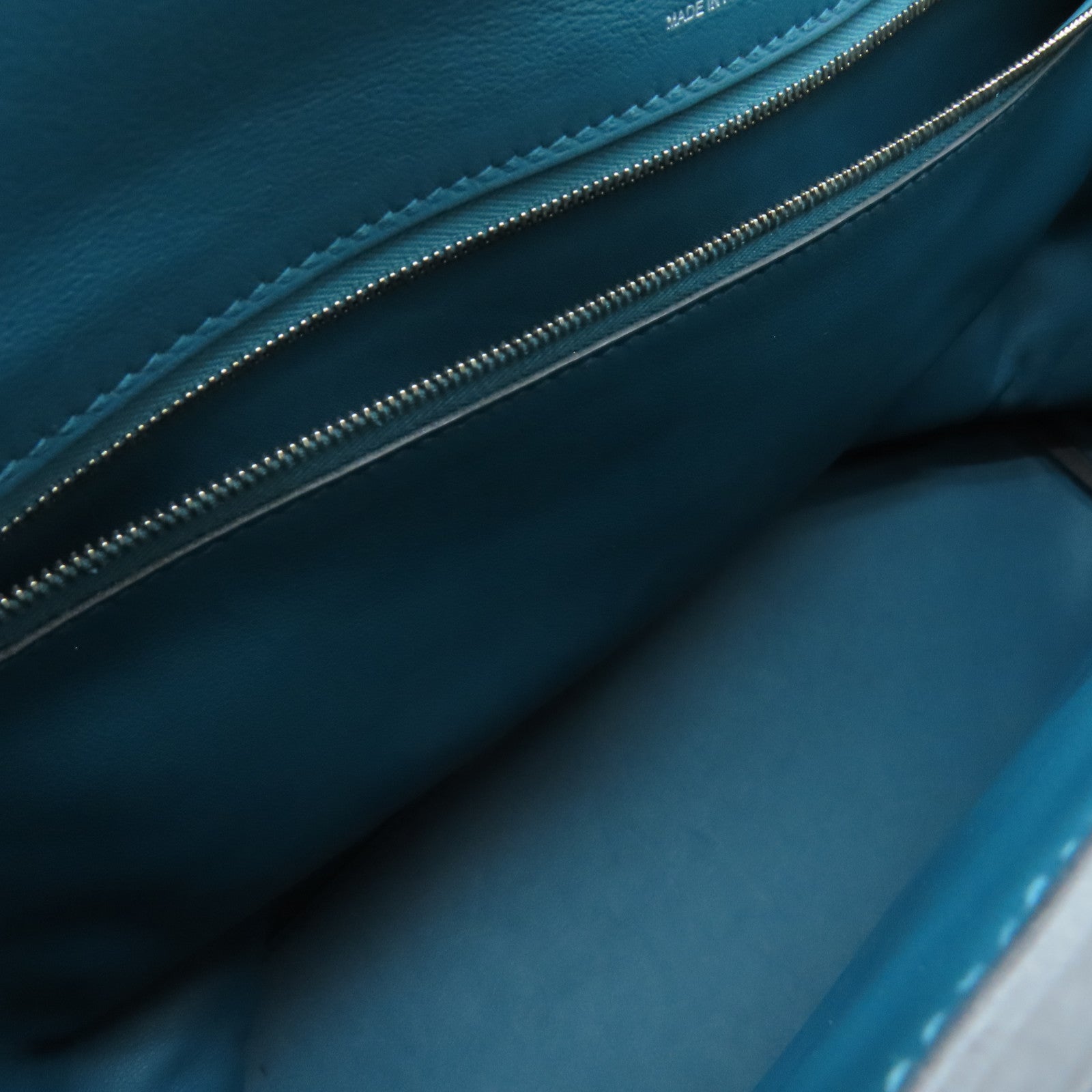 HERMES 【激減優惠】Togo/Swift皮革24/24-35 Bag金銀扣手挽袋寶石藍色Vert Bosphore