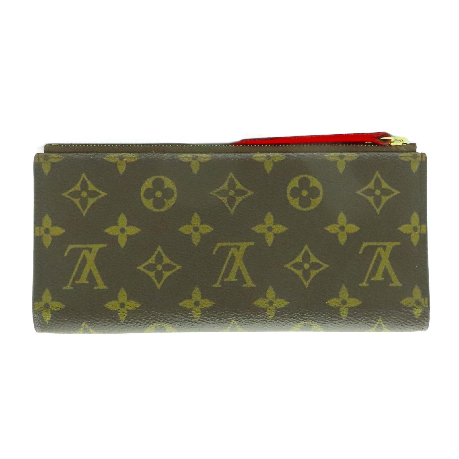 LOUIS VUITTON Monogram Adele金扣長錢包紅色