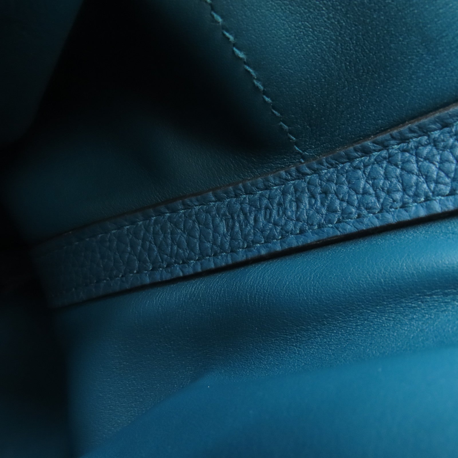 HERMES 【激減優惠】Togo/Swift皮革24/24-35 Bag金銀扣手挽袋寶石藍色Vert Bosphore