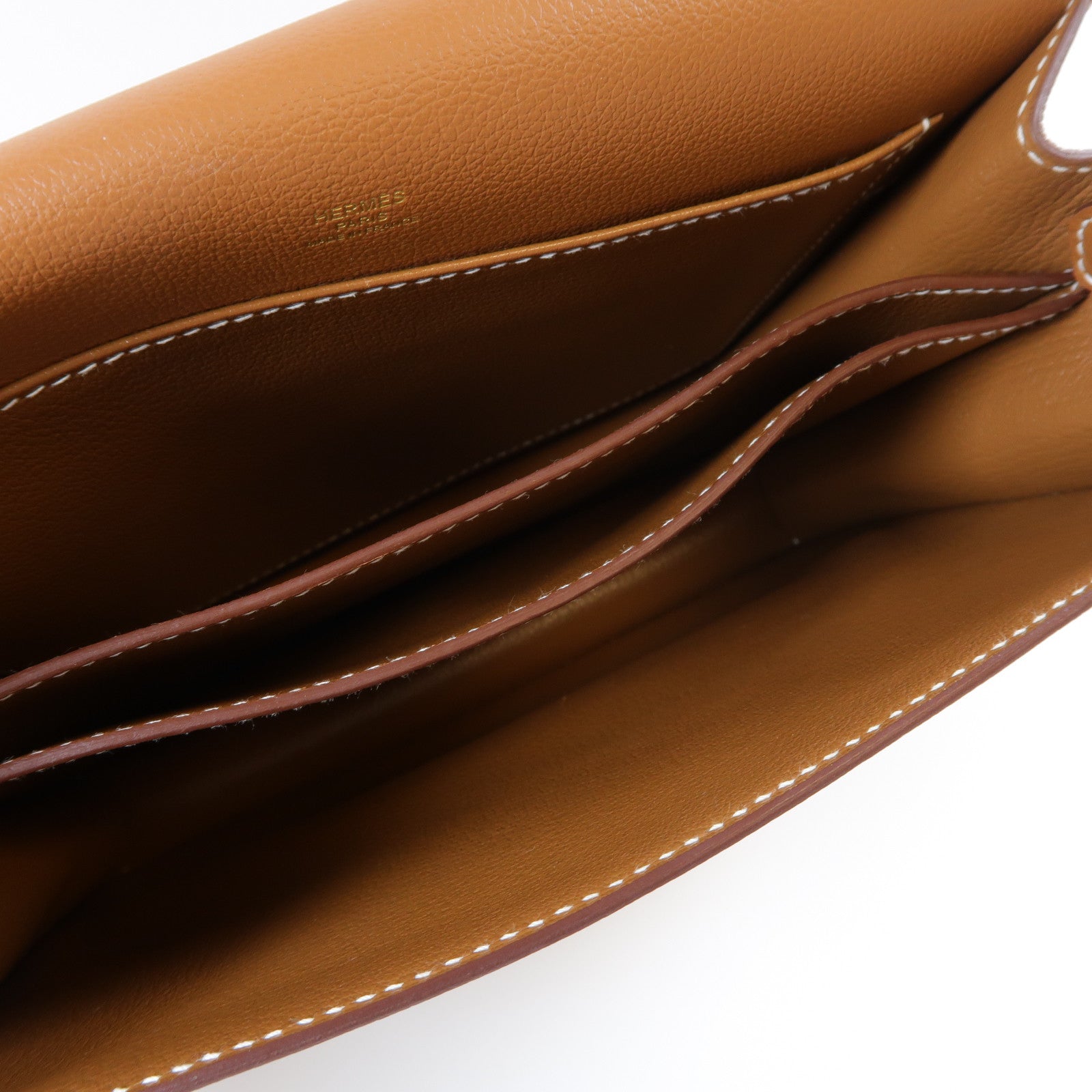 HERMES Evercolor皮革Roulis 23金扣肩背袋Gold經典駝色