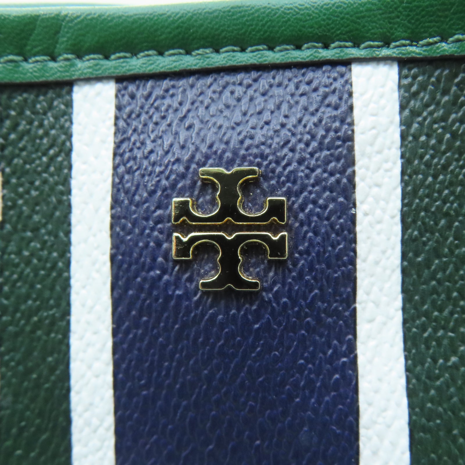 Tory Burch 塗層帆布Tote Bag金扣手挽袋綠色
