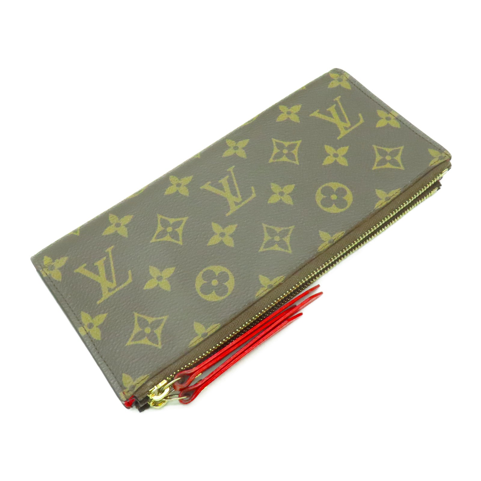 LOUIS VUITTON Monogram Adele金扣長錢包紅色