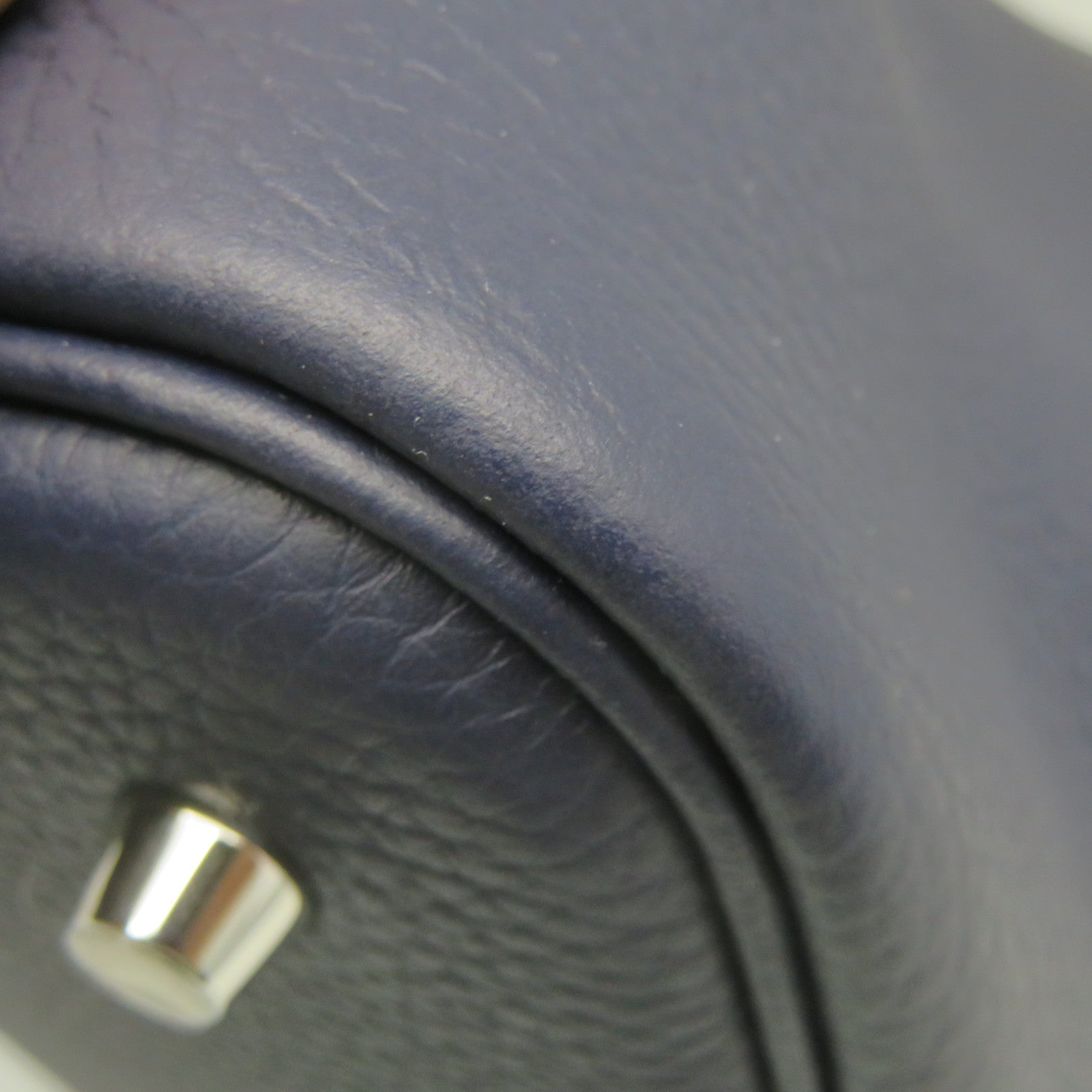 HERMES Swift Leather Picotin MM Tote Bag Silver Buckle Handle Bag Bleu Nuit/Bleu Frace Blue